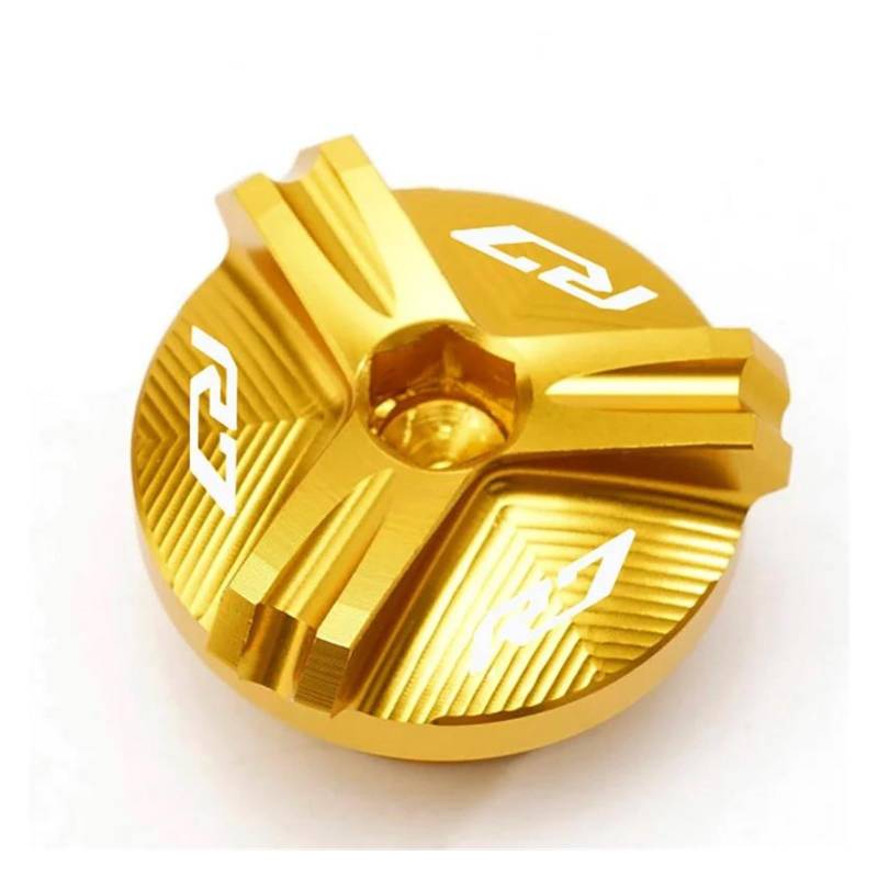 MOCALUX Für YA&MAHA R6 YZF R7 2021 2022 YZF-R1 1998-2020 YZF-R3 YZF-R6 R6S 2006-2021 Motorrad Motor Öl Einfülldeckel Stecker Schraube(Gold,for R7) von MOCALUX