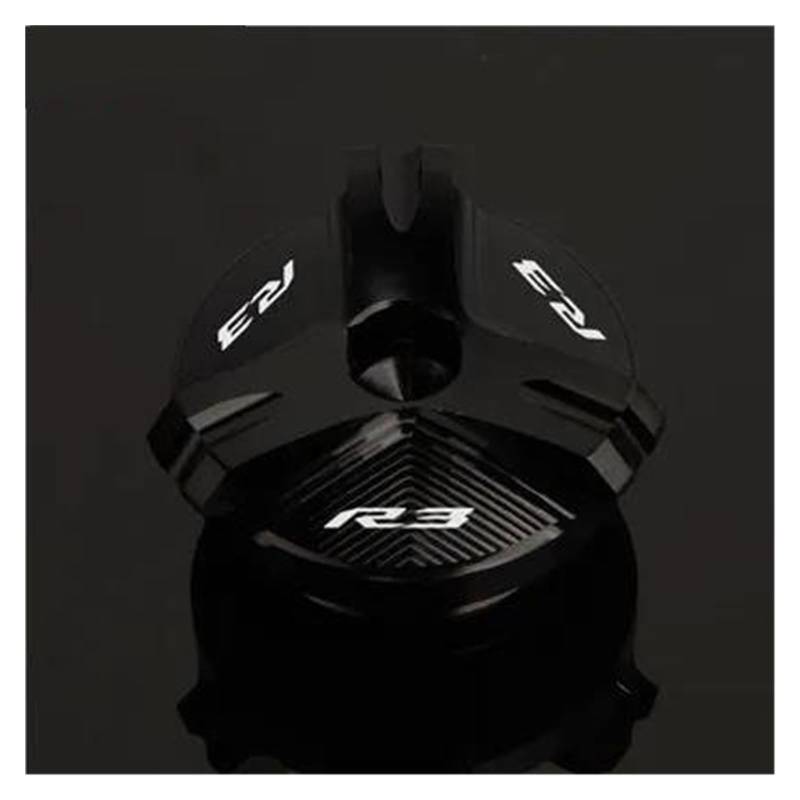 MOCALUX Für YA&MAHA r3 2021 YZF-R3 YZF R3 2015-2022 Motorrad Motor Öl Tasse Stecker Abdeckung Schraube Öl Einfülldeckel(Schwarz) von MOCALUX