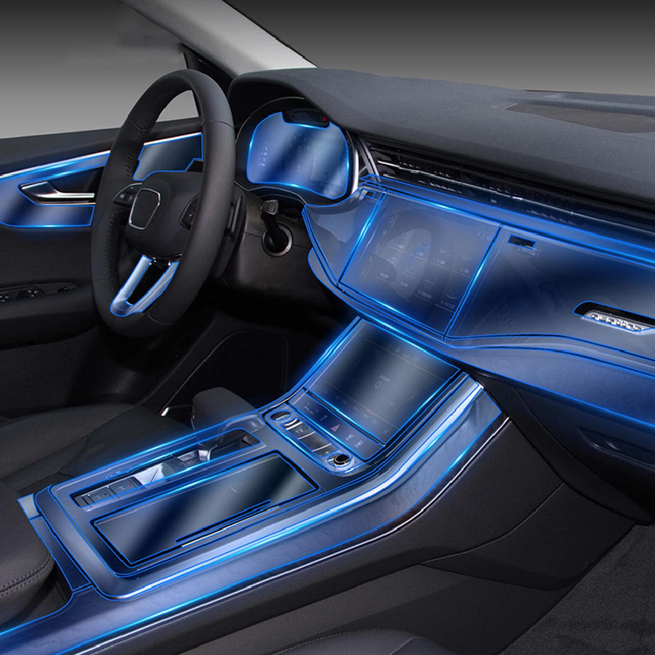 MOCATT Auto-Navigation GPS-Bildschirm Innenraum Schutzfolie Mittelkonsole TPU transparente Folie Zubehör, für Audi Q7 Q8 2019-2023 MOCATT Auto-Navigation GPS-Bildschirm Innenraum Schutzfolie Mittelkonsole TPU transparente Folie Zubehör, für Audi Q7 Q8 2019-2023 von MOCATT