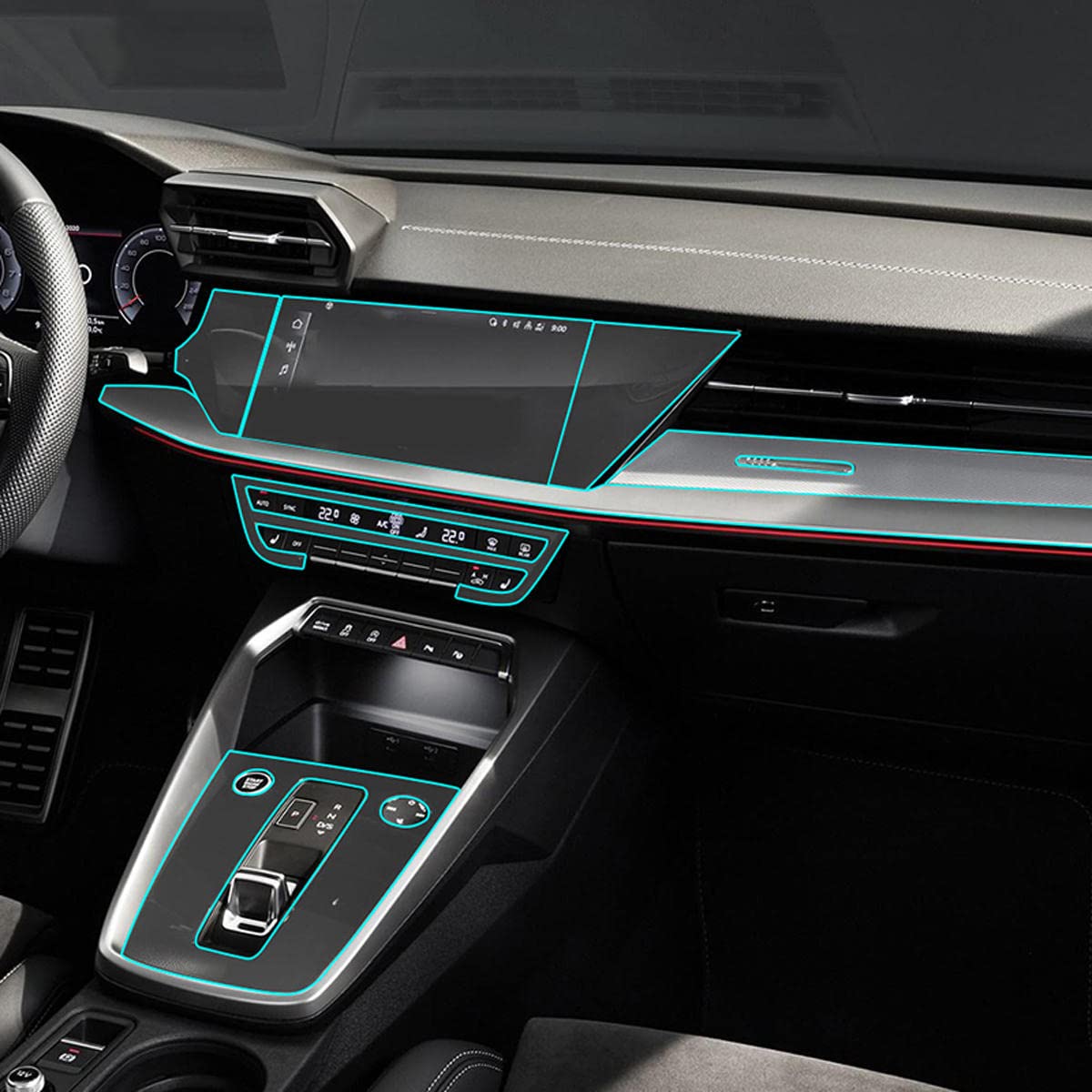 MOCATT Autonavigation GPS-Bildschirm Innenschutzfolie Mittelkonsole TPU Transparente Folie Zubehör,Für Audi A3 8Y S3 2020 2021 MOCATT Autonavigation GPS-Bildschirm Innenschutzfolie Mittelkonsole TPU Transparente Folie Zubehör,Für Audi A3 8Y S3 2020 2021 von MOCATT
