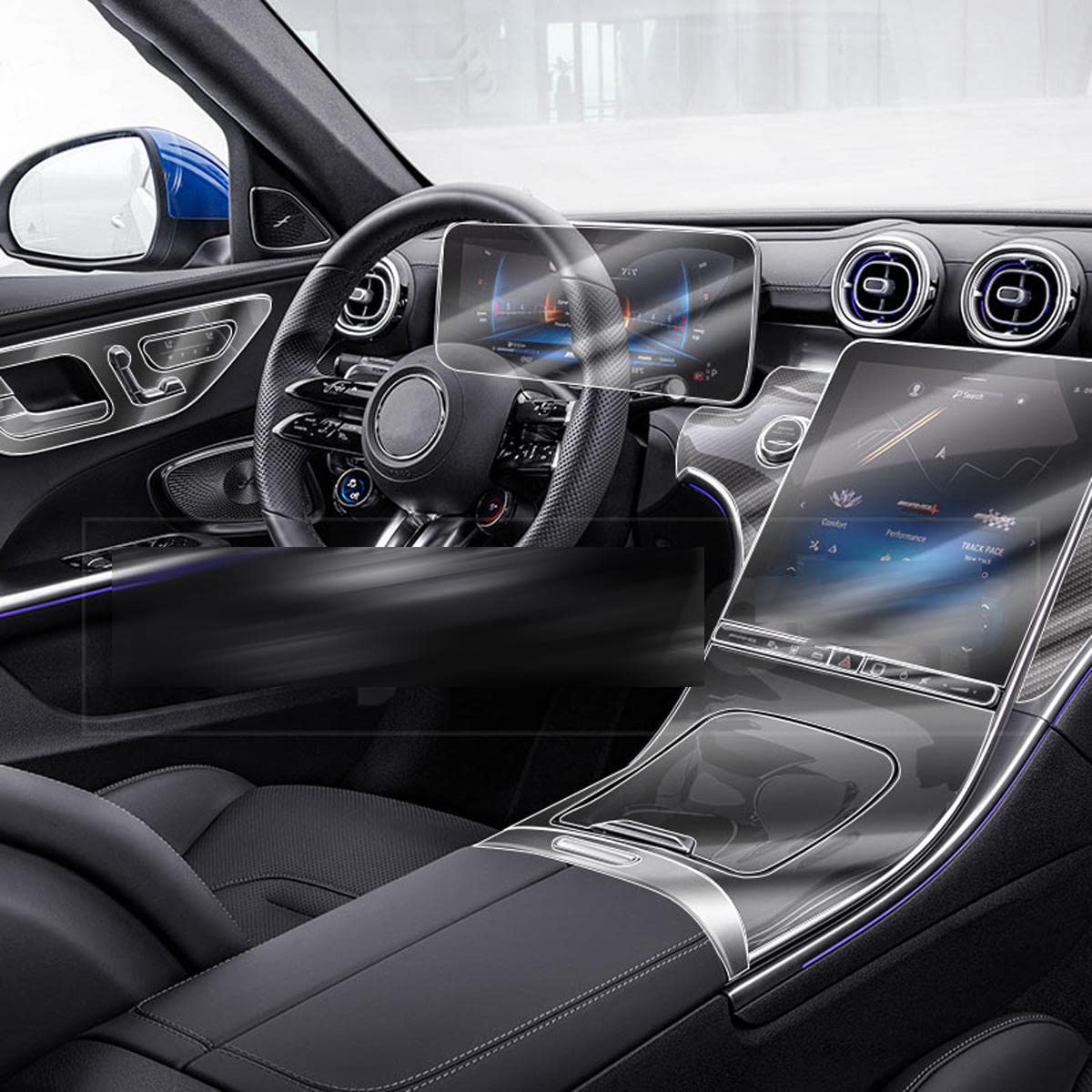 MOCATT Autonavigations-GPS-Bildschirm Innenschutzfolie Mittelkonsole TPU Transparente Folie Zubehör,Für Mercedes Benz W206 C-Klasse 2022 2023 MOCATT Autonavigations-GPS-Bildschirm Innenschutzfolie Mittelkonsole TPU Transparente Folie Zubehör,Für Mercedes Benz W206 C-Klasse 2022 2023 von MOCATT