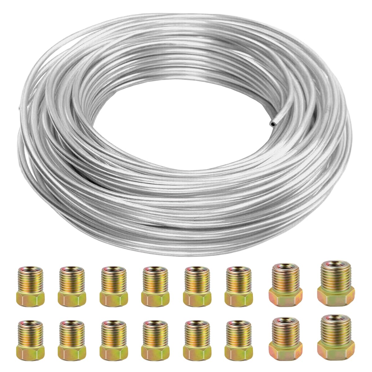 MOCNT 10m Auto Bremsleitung 1/4" Zoll Bremsleitung mit Kupferbeschichtung 6,35mm Silber Zink Bremsleitungs Schlauch Bremsrohr Auto Ersatz Bremsleitungssatz mit 16 Muttern MOCNT 10m Auto Bremsleitung 1/4" Zoll Bremsleitung mit Kupferbeschichtung 6,35mm Silber Zink Bremsleitungs Schlauch Bremsrohr Auto Ersatz Bremsleitungssatz mit 16 Muttern von MOCNT