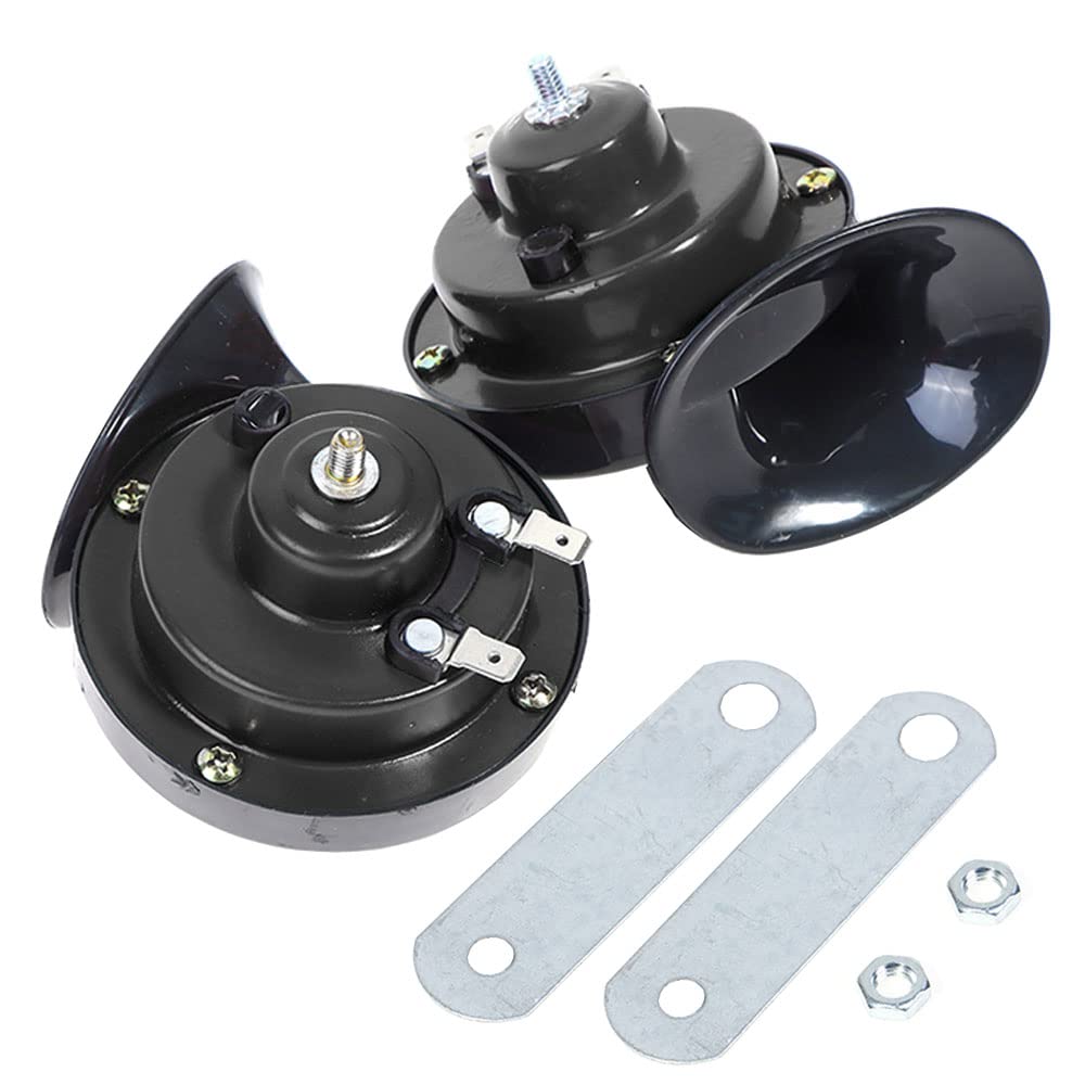 MOCNT 2 Stück Schwarz 12V Autohorn 300db Super Lauter Zughorn Elektrische Schneckenhupe Doppelhorn Wasserdicht Lufthupen Lautsprecher Lufthorn Fahrzeug Motorrad Fahrrad MOCNT 2 Stück Schwarz 12V Autohorn 300db Super Lauter Zughorn Elektrische Schneckenhupe Doppelhorn Wasserdicht Lufthupen Lautsprecher Lufthorn Fahrzeug Motorrad Fahrrad von MOCNT