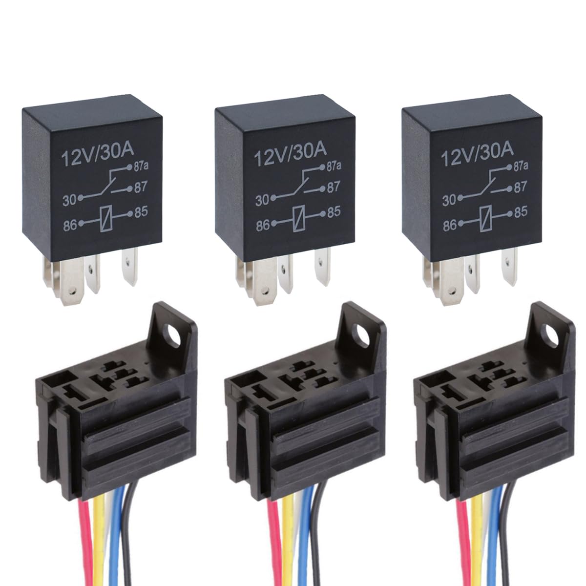 MOCNT 3 Stück 12V 30A Auto Relais mit Steckdose SPDT 5-Polig KFZ Relais mit Draht Hochleistungs Autorelais 5 Pin Fahrzeug Motor Relais Öffner Schließer Relaisschalter MOCNT 3 Stück 12V 30A Auto Relais mit Steckdose SPDT 5-Polig KFZ Relais mit Draht Hochleistungs Autorelais 5 Pin Fahrzeug Motor Relais Öffner Schließer Relaisschalter von MOCNT