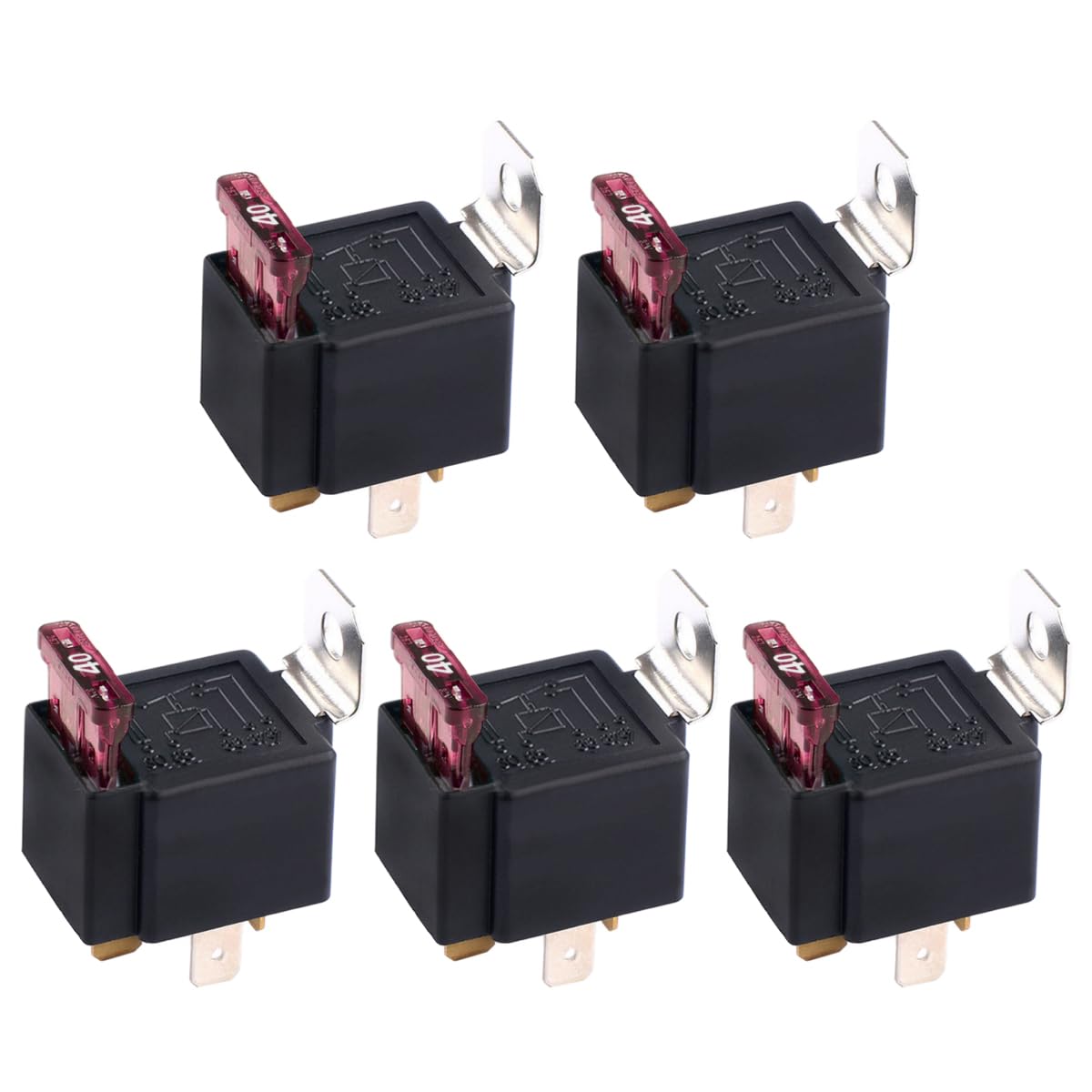MOCNT 5 Stück 12V 40A Sicherungsrelais SPDT 5-Polig KFZ Relais ATO/ATC Flachsicherung Relais Hochleistungs Autorelais 5 Pin Fahrzeug Motor Relais Öffner Schließer Relaisschalter MOCNT 5 Stück 12V 40A Sicherungsrelais SPDT 5-Polig KFZ Relais ATO/ATC Flachsicherung Relais Hochleistungs Autorelais 5 Pin Fahrzeug Motor Relais Öffner Schließer Relaisschalter von MOCNT
