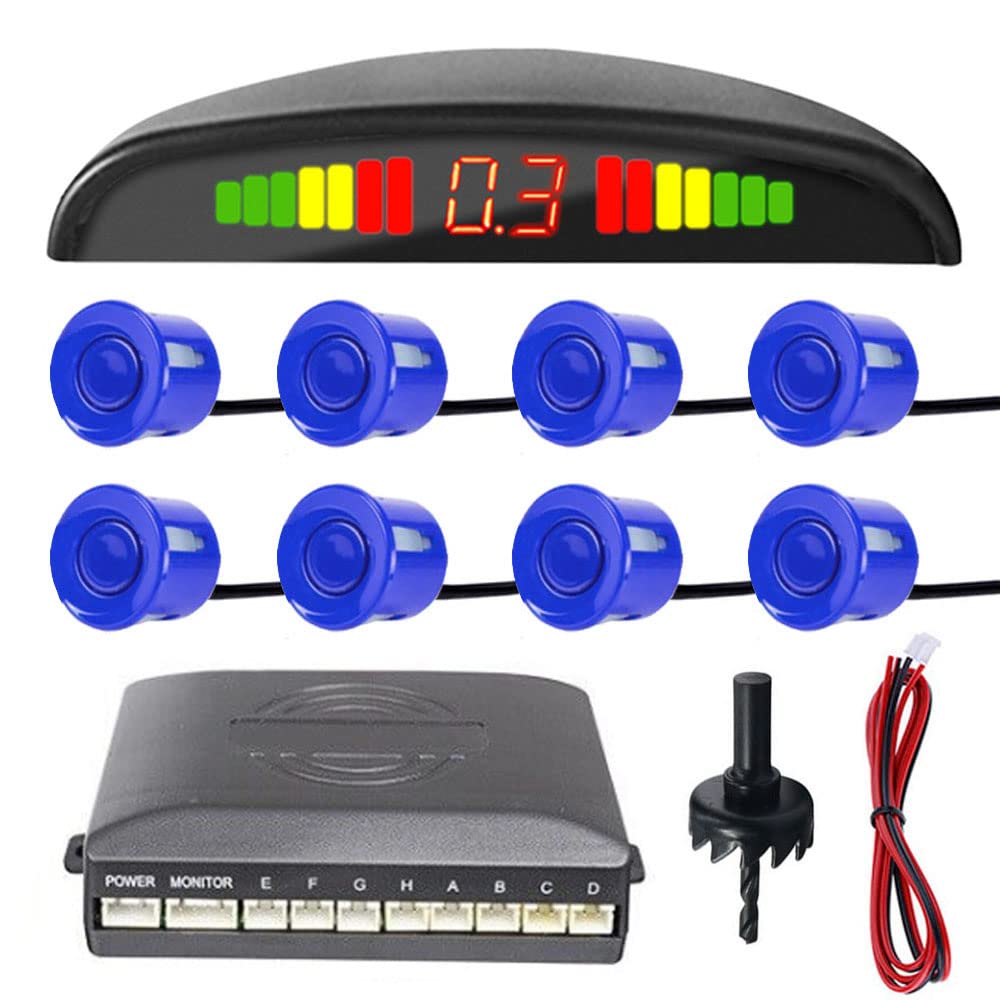 MOCNT Auto Einparkhilfe 8 Sensoren Rückfahrhilfe Kfz Rückfahrwarner Einparksystem Hinten Parksensoren Rückwärtsparkhilfe Rückfahrradarsystem Buzzer Alarm Warnung Blau MOCNT Auto Einparkhilfe 8 Sensoren Rückfahrhilfe Kfz Rückfahrwarner Einparksystem Hinten Parksensoren Rückwärtsparkhilfe Rückfahrradarsystem Buzzer Alarm Warnung Blau von MOCNT