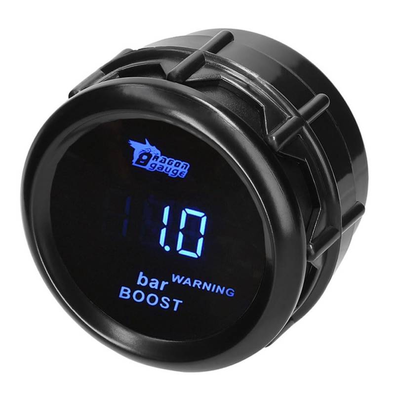 MOCNT Auto Ladedruckanzeige 2" 52mm Turbo Boost Anzeige Bar Turbo Ladedruckanzeige Blau Licht Digitalanzeige Messgerät Turbo Boost Gauge Rauch Len Universal mit Sensor von MOCNT
