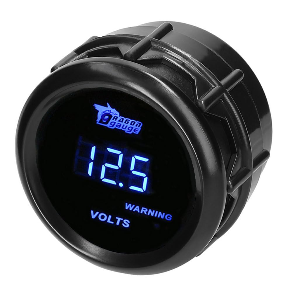 MOCNT Auto Spannungsanzeige 2" 52mm Voltmeter Anzeige 8-18V Spannungsmesser Blau Licht Digitalanzeige Spannungs Messgerät Volt Gauge Spannungs Meter Rauch Len Universal von MOCNT