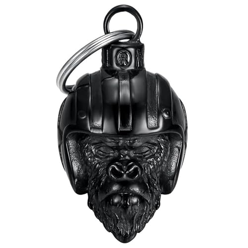 MOCY BELL - Clochette Moto Monkey Biker Porte-Bonheur MOCY BELL Acier inoxydable Noir von MOCY BELL