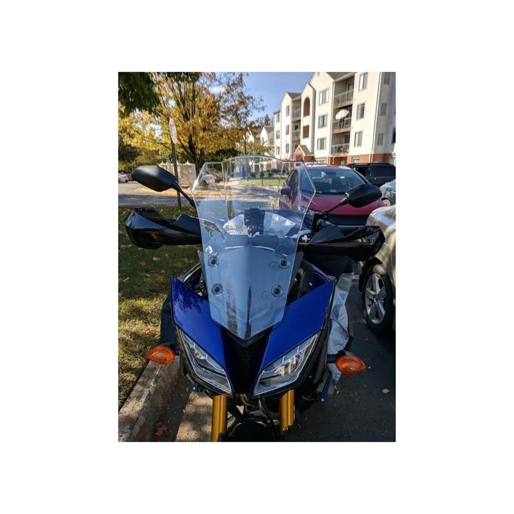 Motorrad Windschutzscheibe Motorrad Double Bubble Windschutzscheibe Windschutz Bildschirm Für FJ 09 FJ09 Für MT09 Für MT-09 Tracer 900 2015 2016 2017 Motorräder Deflektor(Clear) von MODADA