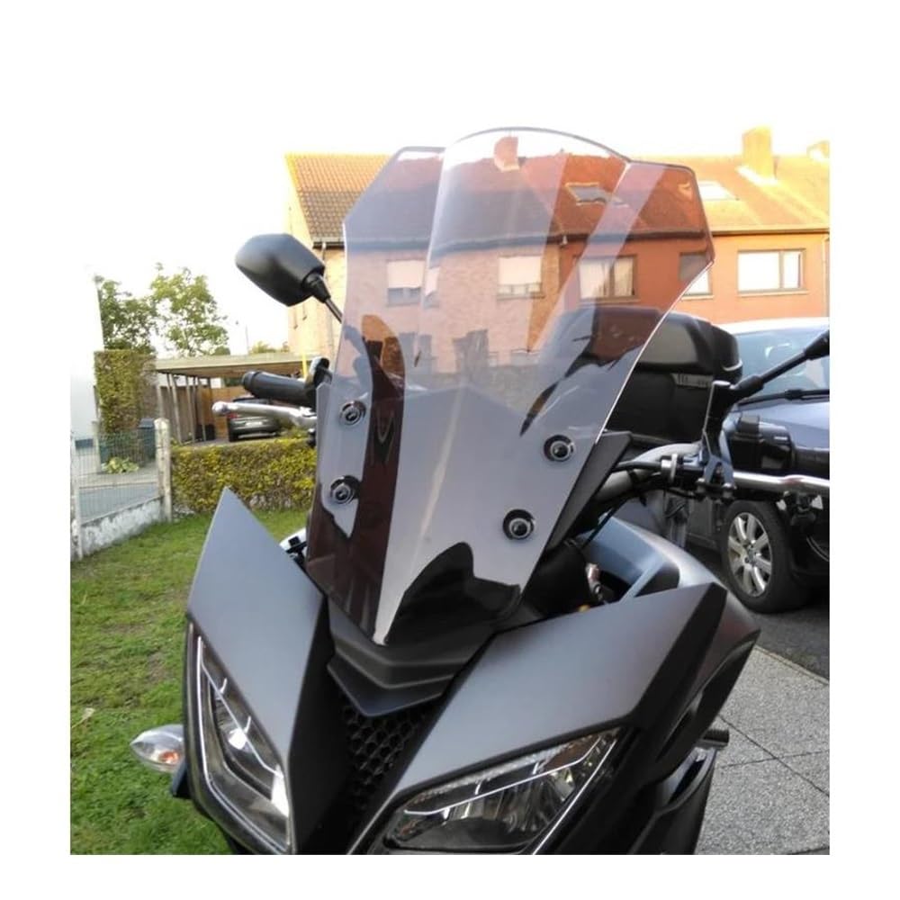Motorrad Windschutzscheibe Motorrad Double Bubble Windschutzscheibe Windschutz Bildschirm Für FJ 09 FJ09 Für MT09 Für MT-09 Tracer 900 2015 2016 2017 Motorräder Deflektor(Smoke) von MODADA