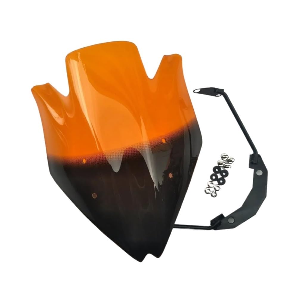 Motorrad Windschutzscheibe Windschutzscheibe Wind Deflectore Windschutzscheibe Blase Rauch Schwarz Windschutzscheibe Spoiler Motorrad Für Z750 Z750R Motorräder Deflektor(Orange) von MODADA