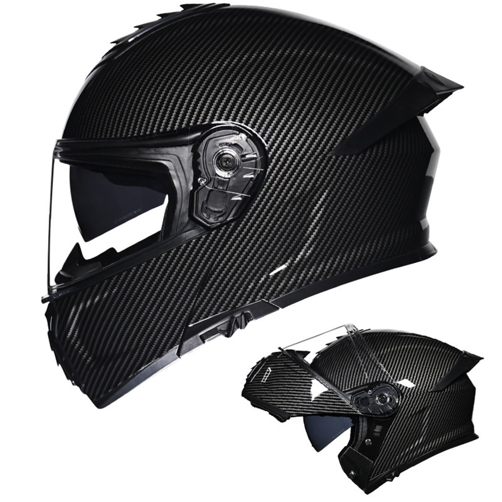 Integral Klapphelm Für Motorrad ECE Motocross Helme Mit Doppelvisier Unisex ErwachseneTeenager Street Dirt Bike Helm Für ATV Offroad Fahrten MX Rennen Quad Bike,Stripe-M/55~56cm von MODRYER