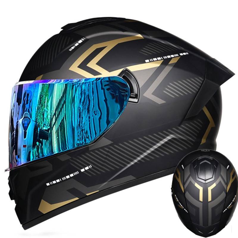 MODRYER Motocross Helm Street Dirt Bike Offroad Motorradhelm Integralhelm ATV MTB BMX Downhill Motorrad Unisex Belüftete Crashhelme Für Jugendliche Erwachsene,Gold~C-XXL von MODRYER