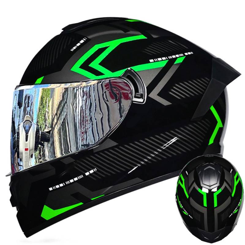 MODRYER Motocross Helm Street Dirt Bike Offroad Motorradhelm Integralhelm ATV MTB BMX Downhill Motorrad Unisex Belüftete Crashhelme Für Jugendliche Erwachsene,Green~B-L von MODRYER