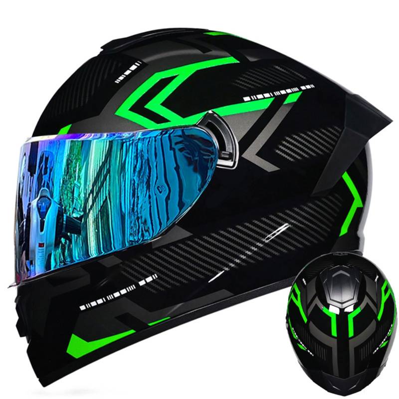 MODRYER Motocross Helm Street Dirt Bike Offroad Motorradhelm Integralhelm ATV MTB BMX Downhill Motorrad Unisex Belüftete Crashhelme Für Jugendliche Erwachsene,Green~C-M von MODRYER