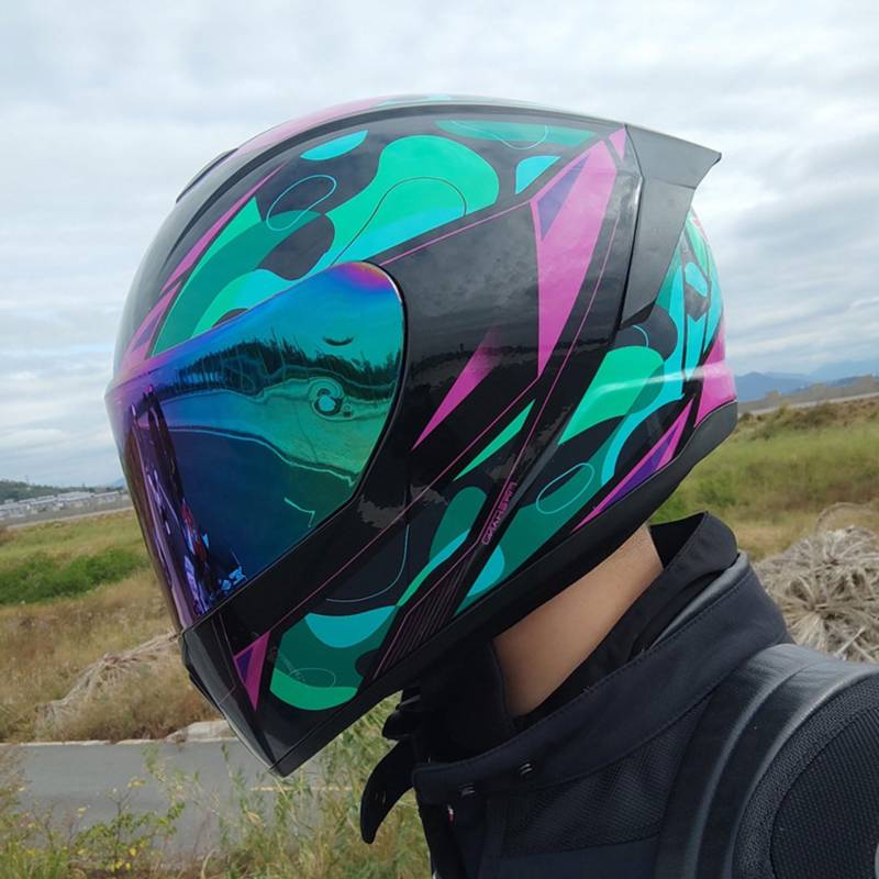 MODRYER Motocross Helm Integralhelm Zertifiziert Für Dirtbikes MTB ATV BMX Rennrad Unisex Jugendliche Und Erwachsene Extrem Offroad Helme Motorrad Crashhelm,Green~A-XL von MODRYER