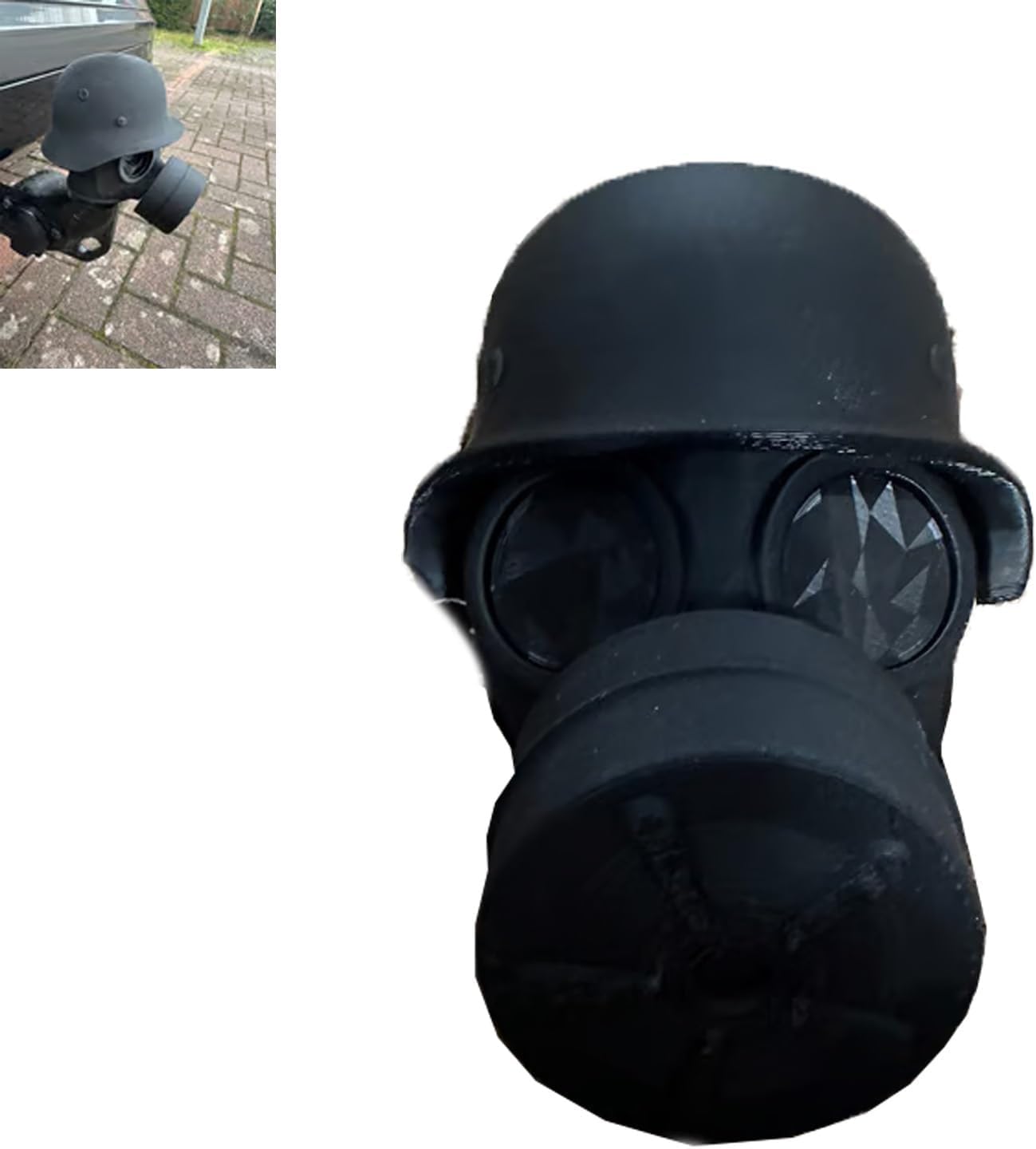 MOERAE Anhangerkupplung Abdeckkappe mit Stahlhelm Design & Roten Augen, Universelle Schutzabdeckung fur Anhangerzubehor, Robuste Schmutzschutzkappe MOERAE Anhangerkupplung Abdeckkappe mit Stahlhelm Design & Roten Augen, Universelle Schutzabdeckung fur Anhangerzubehor, Robuste Schmutzschutzkappe von MOERAE