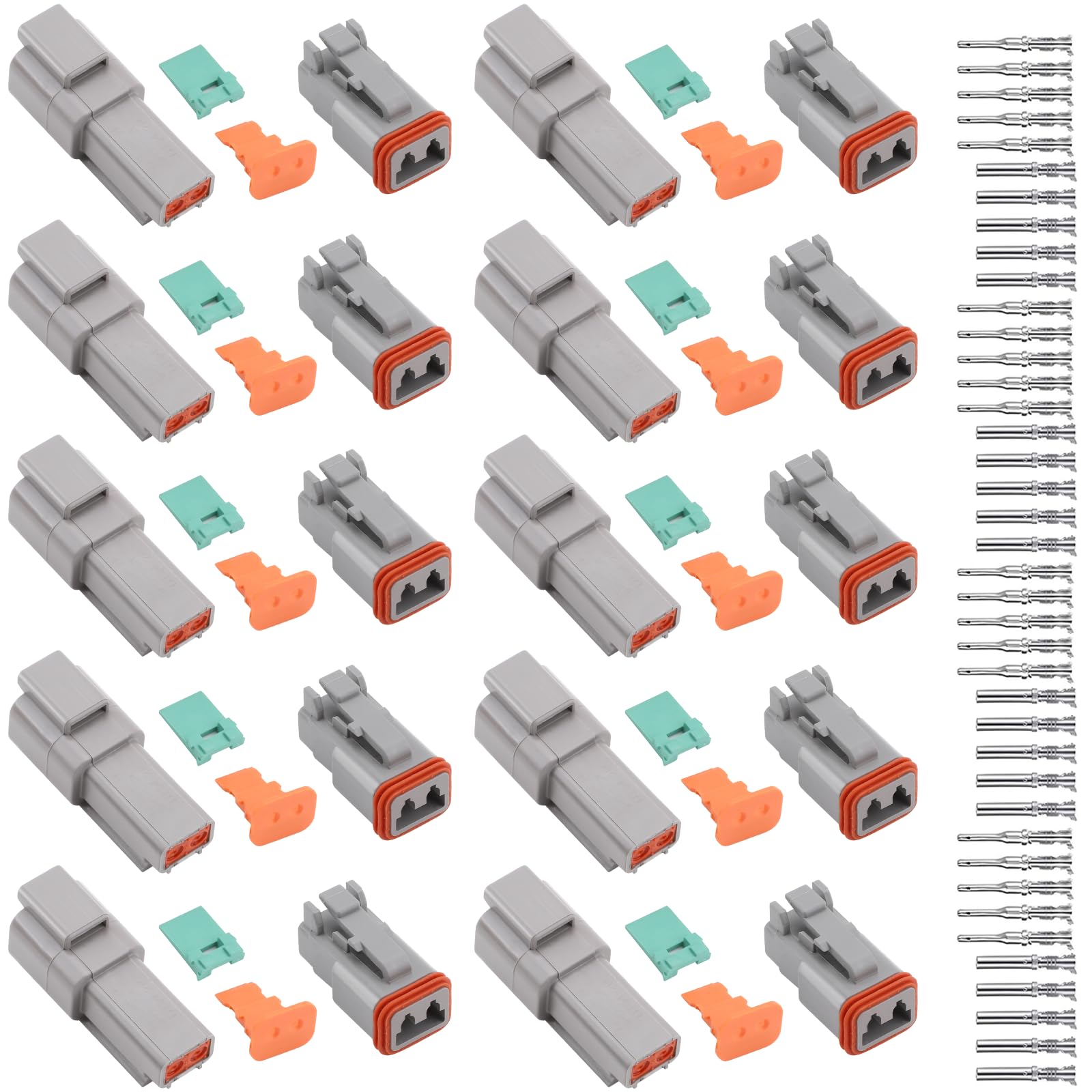 10 Sets Deutscher Stecker KFZ 2 Polig, Deutsch Stecker Set, Deutscher Stecker KFZ 2 Polig, DT Steckverbinder Wasserdichter, DT06-2S/DT04-2P DT Stecker Connectors für Auto, Motorräder, LKW 10 Sets Deutscher Stecker KFZ 2 Polig, Deutsch Stecker Set, Deutscher Stecker KFZ 2 Polig, DT Steckverbinder Wasserdichter, DT06-2S/DT04-2P DT Stecker Connectors für Auto, Motorräder, LKW von MOERDIFFER