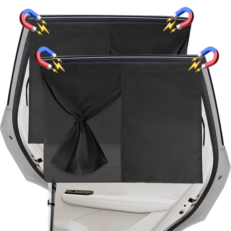 2 Stück Auto Sonnenschutz Baby, Sonnenschutz Auto Baby Mit Uv Schutz, Auto Vorhang UV Schutz Für UV-Schutz & Hitzereduzierung für alle Fahrzeuge für 99% der Autos von MOERDIFFER