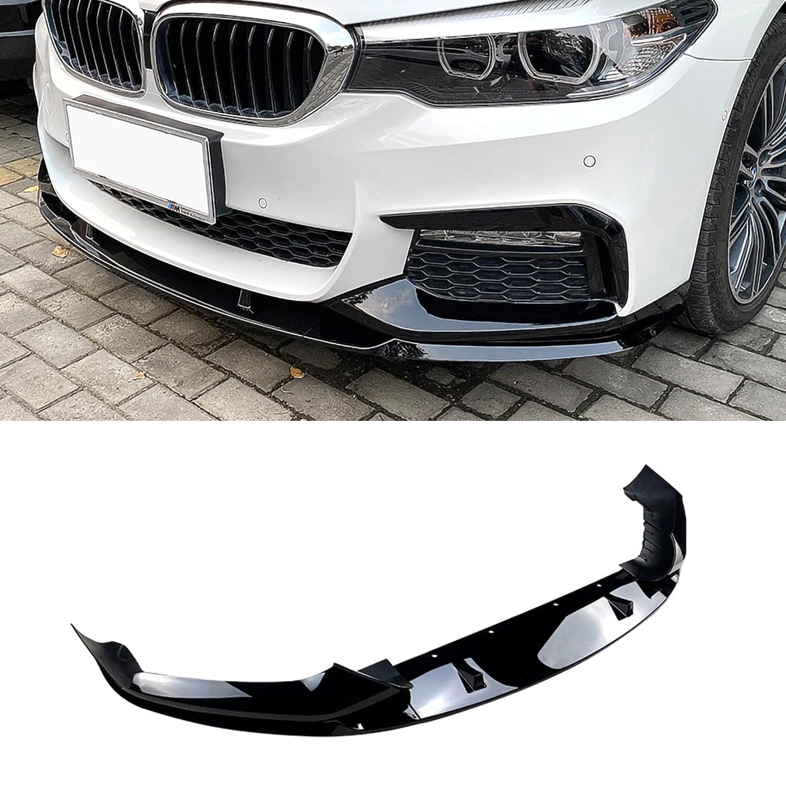 Frontstoßfänger Lip Chin Spoiler für BMW 5 Series G30 Early Years M Sport 2018-2020, Frontspoiler Protector Stoßfängerlippe Spoilerlippe Stoßfänger Lippe Splitter von MOINK