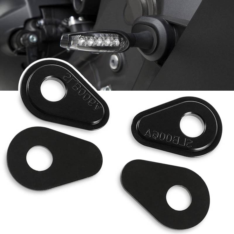 Blinkeradapter Abstandshalter für Vordere und Hintere Blinker für MT03 MT25 MT07 MT10 MT09 TENERE 700 Tracer 900 FJ09 YZF R1 R3 R6 R7 R9 R15 R25 XSR700 XSR900 Tmax 530 super tenere 1200 Schwarz von MOLONG