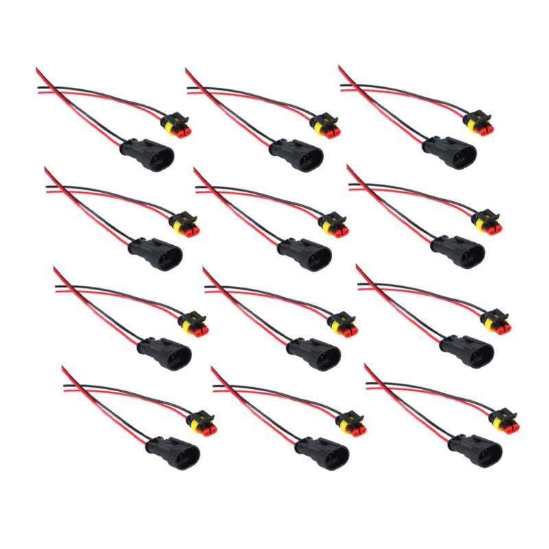 MOLUCKFU 12 Teiliges Wasserdichtes Steckverbinder Kit Für Auto Verdrahtungsanschlüsse, Stiftanschlüsse, Männliche Und Weibliche Kabelanschlüsse, Männliche Und Weibliche Anschlüsse, von MOLUCKFU