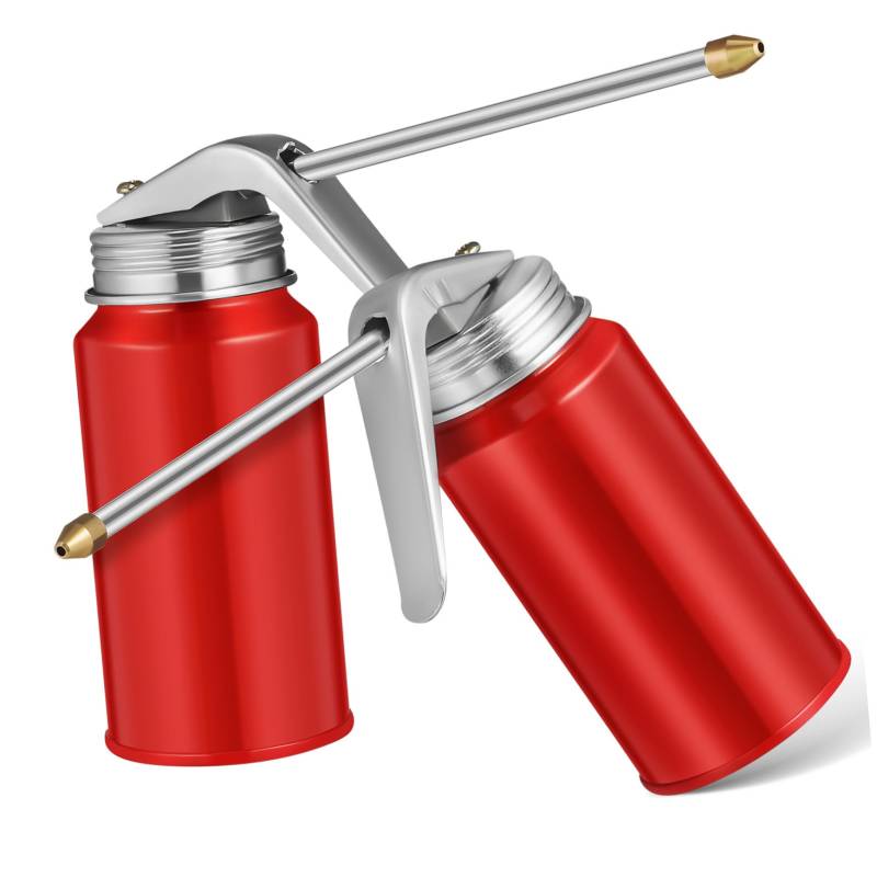 MOLUCKFU 2 Stücke Rot 200ml Hochdruck Tank Hand Pumpe Ölen Flasche Auslauf Für Industrie von MOLUCKFU