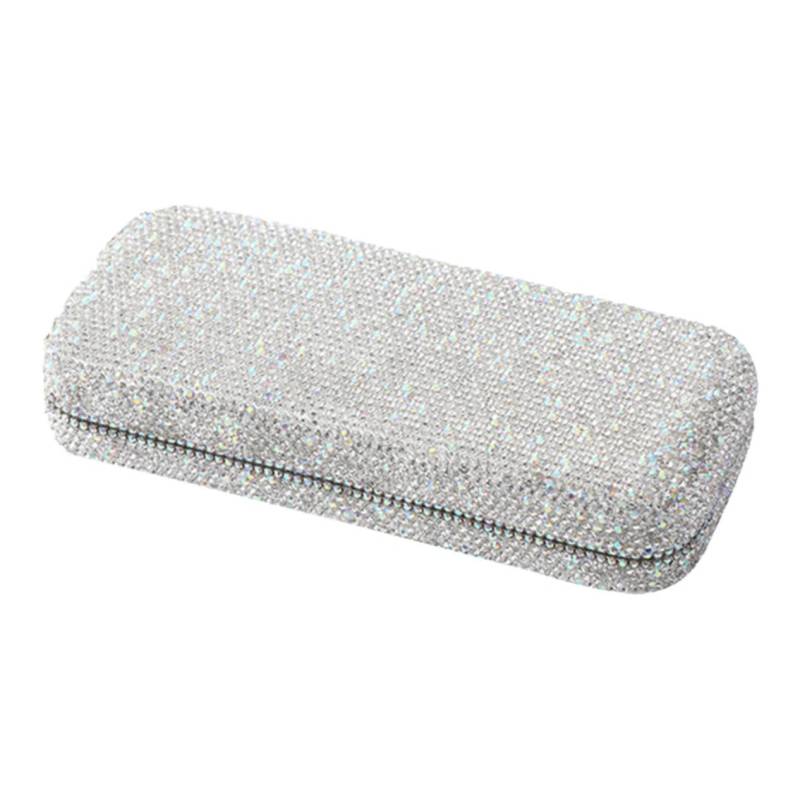 MOLUCKFU Gepolsterte Brillenetui Mit Strass Hartschalen Glasbehälter Reiseaufbewahrung Für Sonnenbrillen Und Brillen Im Auto Tragbarer Brillenorganizer von MOLUCKFU
