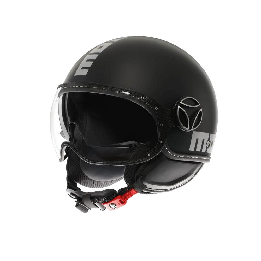 MOMODESIGN - FGTR EVO E2206, Jet-Helm mit Sonnenblende, offener Helm für Motorräder und Motorroller, für Männer und Frauen, Matt Black/Silver, M MOMODESIGN - FGTR EVO E2206, Jet-Helm mit Sonnenblende, offener Helm für Motorräder und Motorroller, für Männer und Frauen, Matt Black/Silver, M von MOMO Design