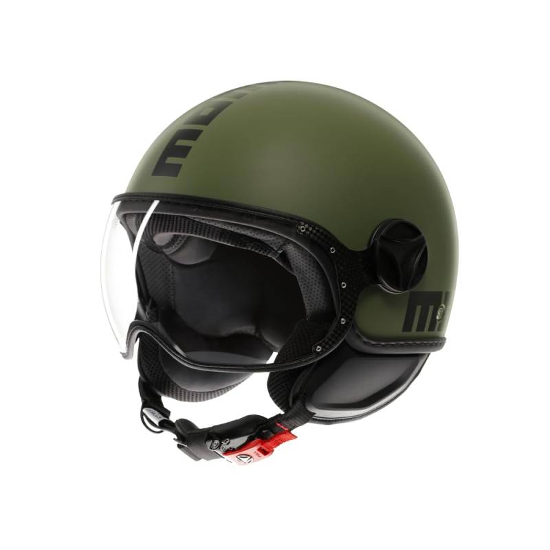 MOMODESIGN - FGTR CLASSIC E2206, Jet-Helm, offener Helm für Motorräder und Motorroller, für Männer und Frauen, Matt Military Green/Black, M von MOMO Design