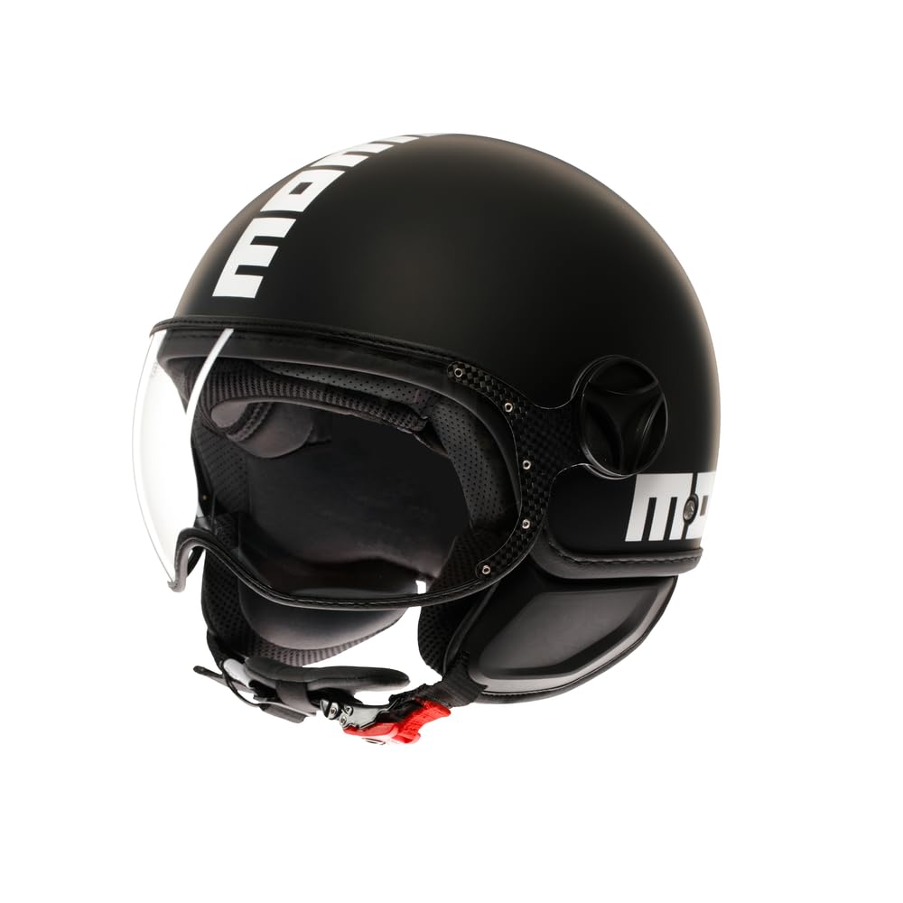 MOMODESIGN - FGTR CLASSIC E2206, Jet-Helm, offener Helm für Motorräder und Motorroller, für Männer und Frauen, Matt Black/White, XL MOMODESIGN - FGTR CLASSIC E2206, Jet-Helm, offener Helm für Motorräder und Motorroller, für Männer und Frauen, Matt Black/White, XL von MOMO Design