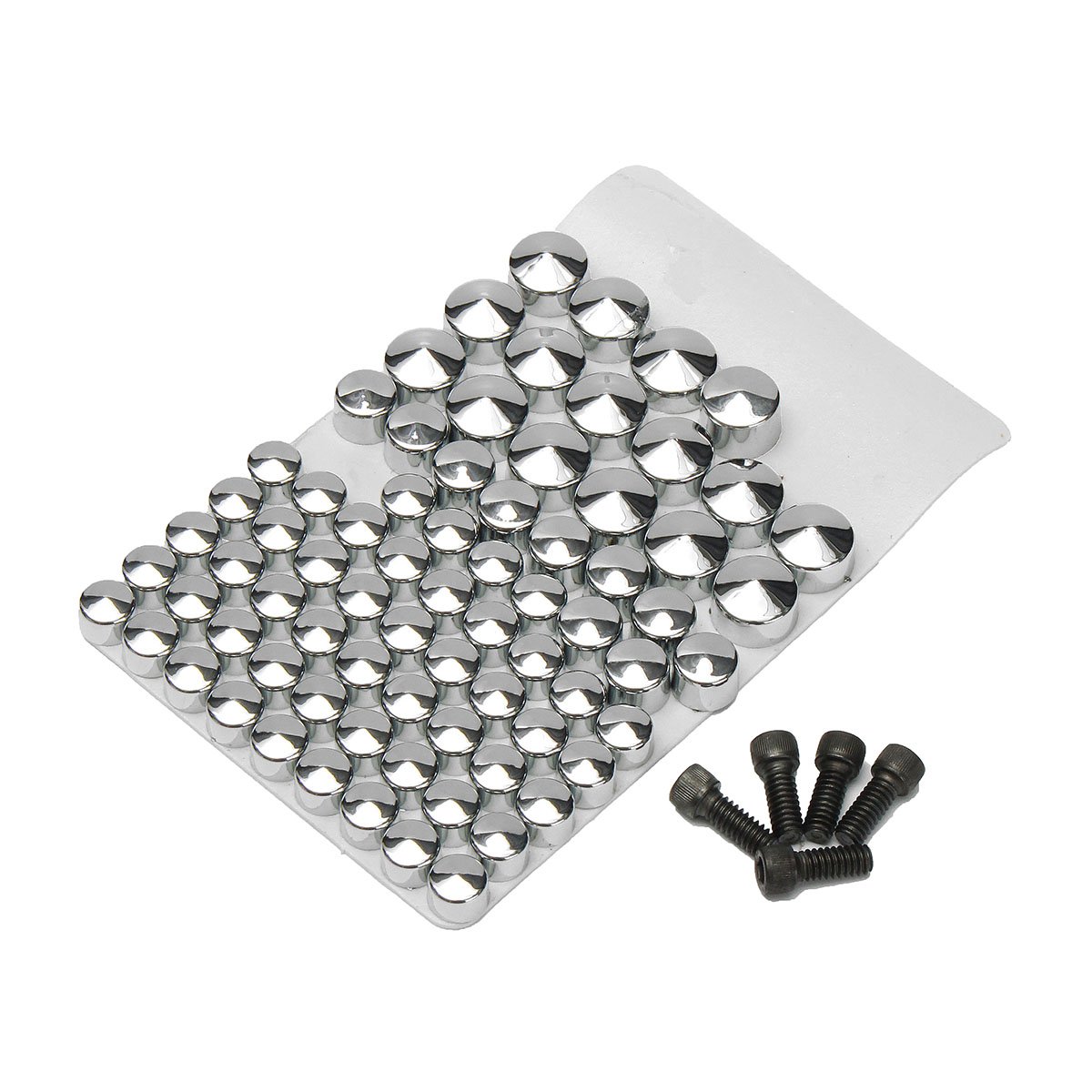 JenNiFer 75Pcs Chrome Bolt Topper Caps Abdeckmutter Kit Für Harley Davidson Flt-Flh von MOMOALA