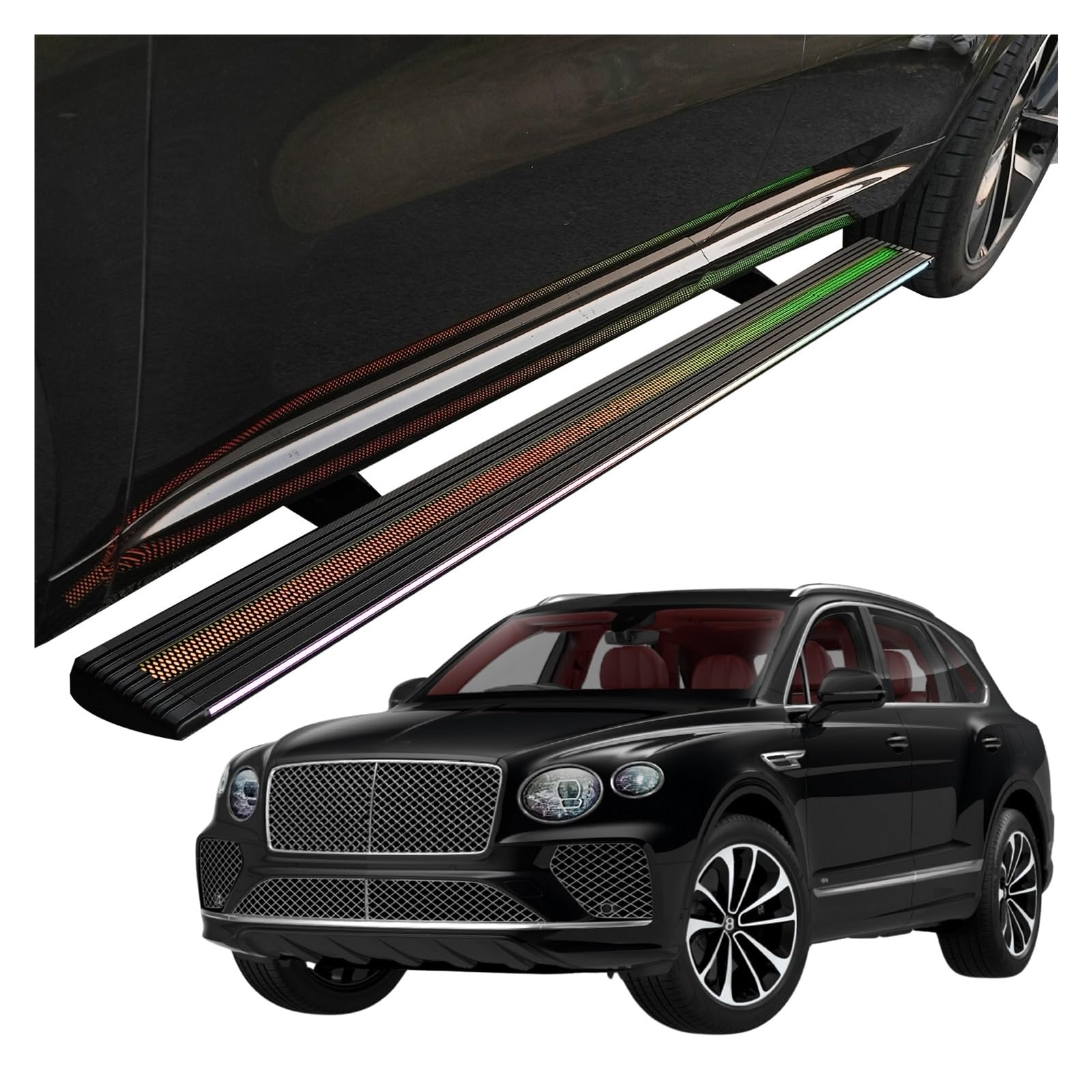 MOMOBP Automatisch einziehbare Trittbretter, kompatibel mit Bentley Bentayga Fuel/Hybrid 2016–2025 | App-gesteuerte LED-Leuchten, Tragkraft 271 kg | Wasserdicht for den Einsatz im Gelände und bei Nach MOMOBP Automatisch einziehbare Trittbretter, kompatibel mit Bentley Bentayga Fuel/Hybrid 2016–2025 | App-gesteuerte LED-Leuchten, Tragkraft 271 kg | Wasserdicht for den Einsatz im Gelände und bei Nach von MOMOBP