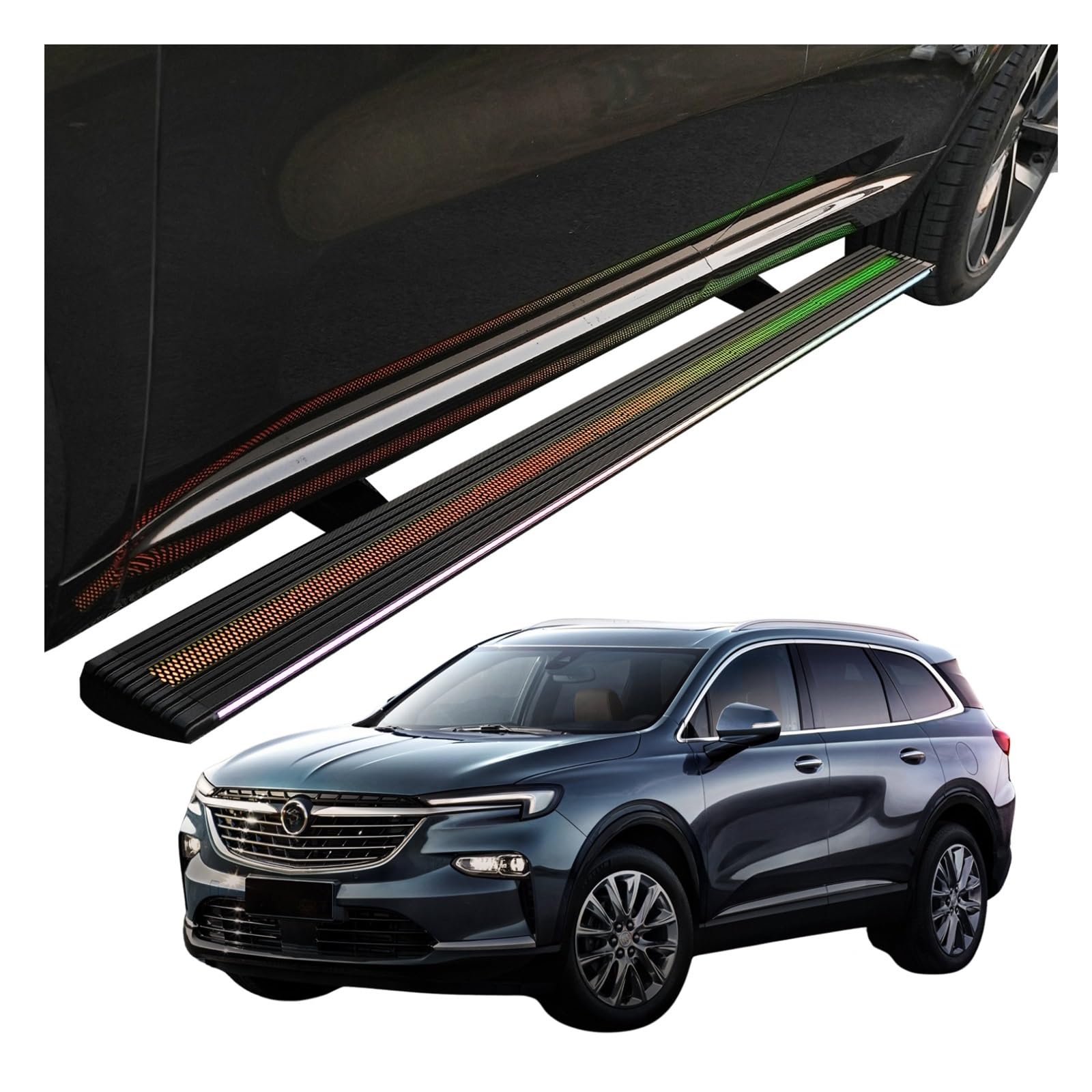 MOMOBP Automatisch einziehbare Trittbretter, kompatibel mit Buick Avenir 2020–2025 | App-gesteuerte LED-Leuchten, Tragkraft 271 kg | Wasserdicht for den Einsatz im Gelände/bei Nacht, Montage ohne Bohr MOMOBP Automatisch einziehbare Trittbretter, kompatibel mit Buick Avenir 2020–2025 | App-gesteuerte LED-Leuchten, Tragkraft 271 kg | Wasserdicht for den Einsatz im Gelände/bei Nacht, Montage ohne Bohr von MOMOBP