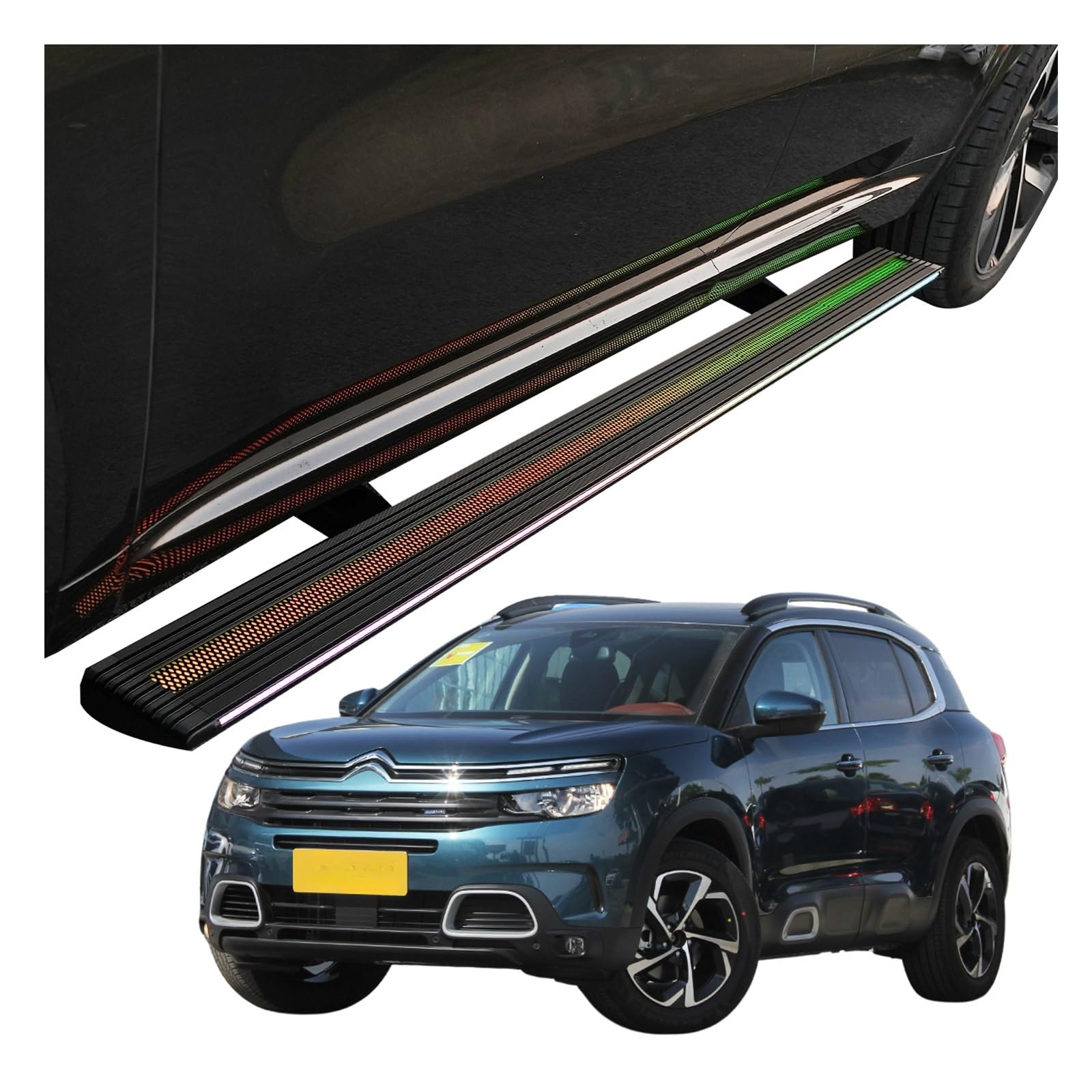 MOMOBP Automatisch einziehbare Trittbretter, kompatibel mit Citroen DS7 2018–2023 | App-gesteuerte LED-Leuchten, Tragkraft 271 kg | Wasserdicht for den Einsatz im Gelände und bei Nacht, Montage ohne B MOMOBP Automatisch einziehbare Trittbretter, kompatibel mit Citroen DS7 2018–2023 | App-gesteuerte LED-Leuchten, Tragkraft 271 kg | Wasserdicht for den Einsatz im Gelände und bei Nacht, Montage ohne B von MOMOBP