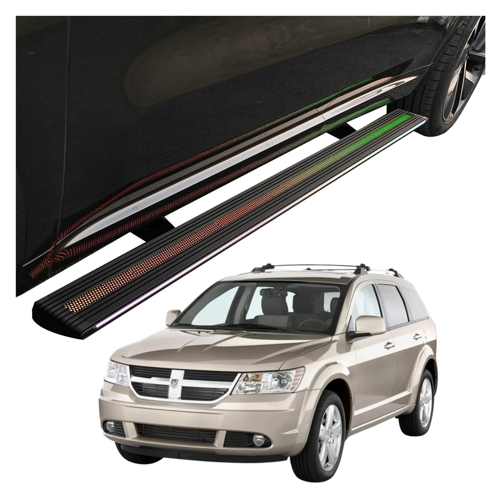 MOMOBP Automatisch einziehbare Trittbretter, kompatibel mit Dodge Journey 2010–2018 | App-gesteuerte LED-Leuchten, Tragkraft 271 kg | Wasserdicht for den Einsatz im Gelände und bei Nacht, Montage ohne MOMOBP Automatisch einziehbare Trittbretter, kompatibel mit Dodge Journey 2010–2018 | App-gesteuerte LED-Leuchten, Tragkraft 271 kg | Wasserdicht for den Einsatz im Gelände und bei Nacht, Montage ohne von MOMOBP