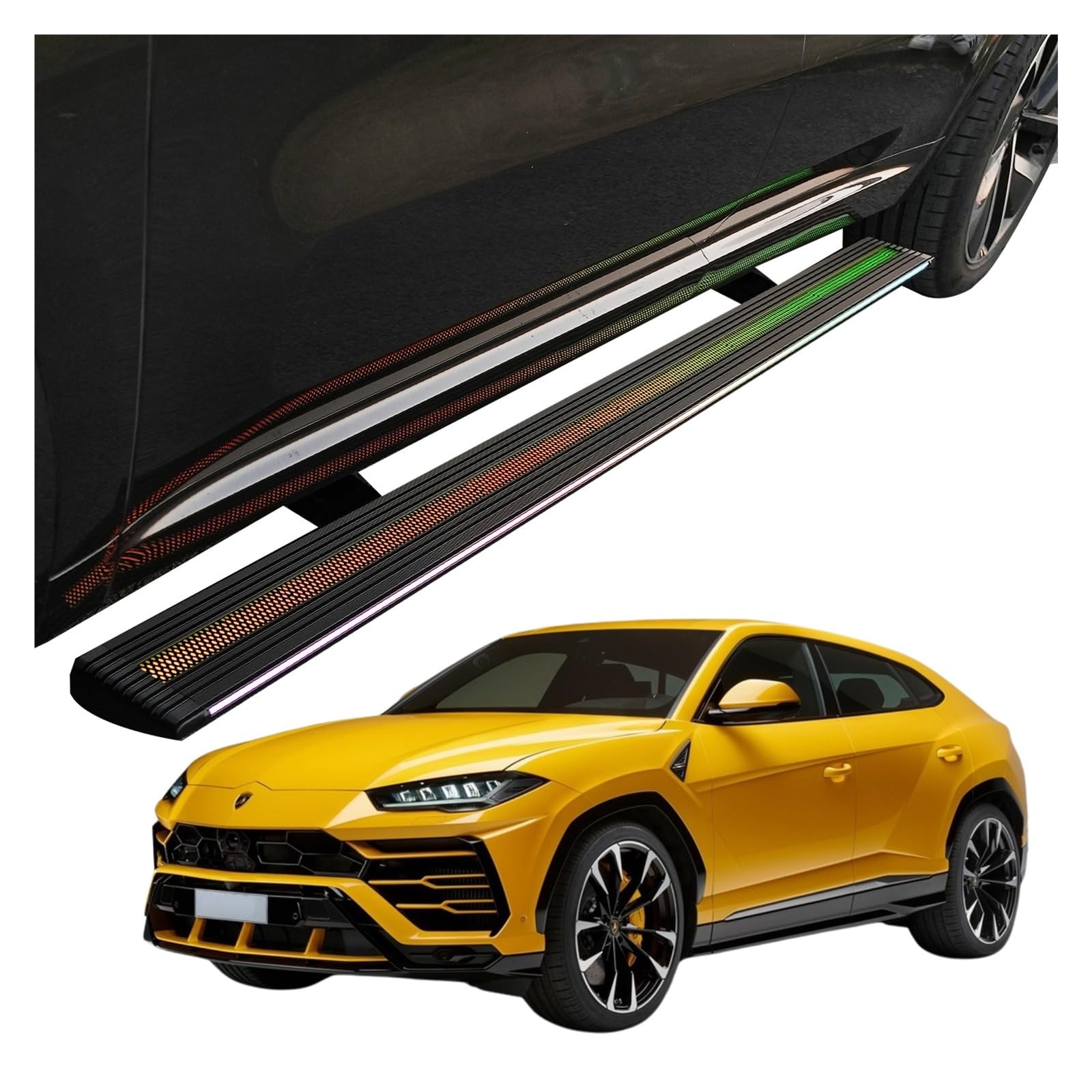 MOMOBP Automatisch einziehbare Trittbretter, kompatibel mit Lamborghini Urus 2020–2025 | App-gesteuerte LED-Leuchten, Tragkraft 271 kg | Wasserdicht for den Einsatz im Gelände/bei Nacht, Montage ohne MOMOBP Automatisch einziehbare Trittbretter, kompatibel mit Lamborghini Urus 2020–2025 | App-gesteuerte LED-Leuchten, Tragkraft 271 kg | Wasserdicht for den Einsatz im Gelände/bei Nacht, Montage ohne von MOMOBP