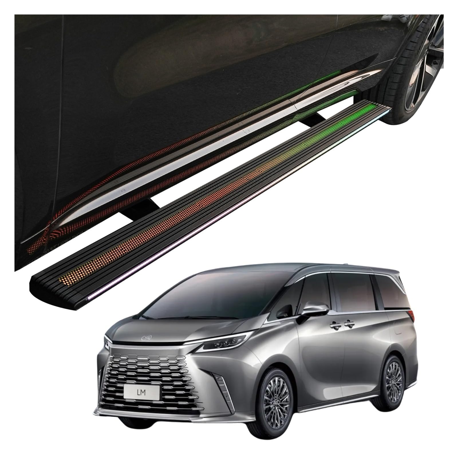 MOMOBP Automatisch einziehbare Trittbretter, kompatibel mit Lexus LM500h 2023–2025 | App-gesteuerte LED-Leuchten, Tragkraft 271 kg | Wasserdicht for den Einsatz im Gelände/bei Nacht, Montage ohne Bohr MOMOBP Automatisch einziehbare Trittbretter, kompatibel mit Lexus LM500h 2023–2025 | App-gesteuerte LED-Leuchten, Tragkraft 271 kg | Wasserdicht for den Einsatz im Gelände/bei Nacht, Montage ohne Bohr von MOMOBP