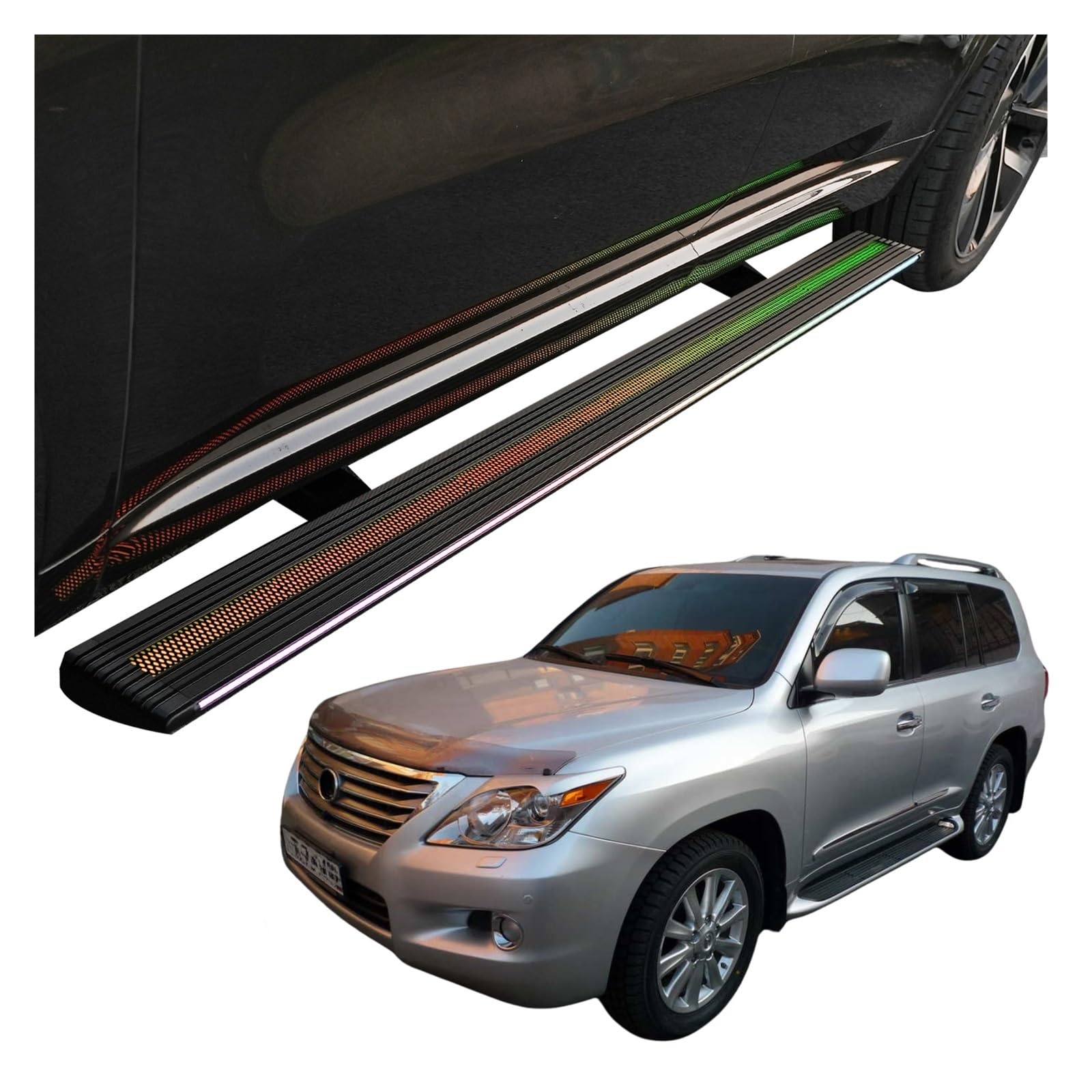 MOMOBP Automatisch einziehbare Trittbretter, kompatibel mit Lexus LX470/450 1996–2008 | App-gesteuerte LED-Leuchten, Tragkraft 271 kg | Wasserdicht for den Einsatz im Gelände und bei Nacht, Montage oh MOMOBP Automatisch einziehbare Trittbretter, kompatibel mit Lexus LX470/450 1996–2008 | App-gesteuerte LED-Leuchten, Tragkraft 271 kg | Wasserdicht for den Einsatz im Gelände und bei Nacht, Montage oh von MOMOBP