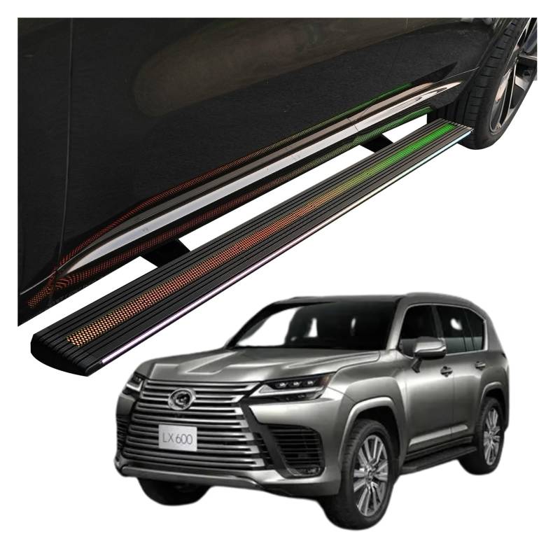 MOMOBP Automatisch einziehbare Trittbretter, kompatibel mit Lexus LX600 2021–2025 | App-gesteuerte LED-Leuchten, Tragkraft 272 kg | Wasserdicht for den Einsatz im Gelände/bei Nacht, Montage ohne Bohre von MOMOBP