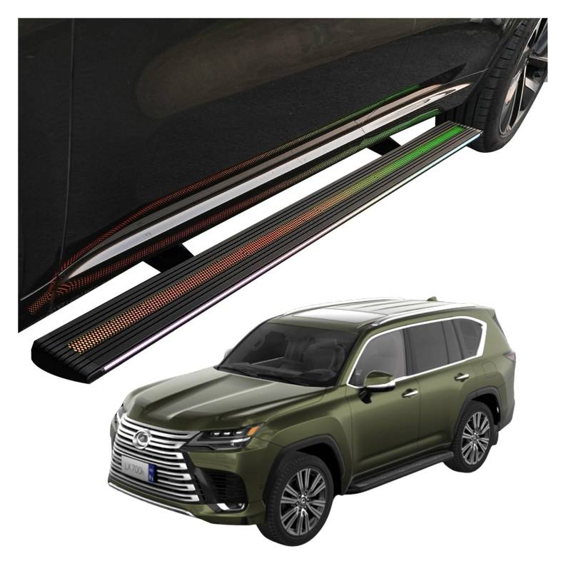 MOMOBP Automatisch einziehbare Trittbretter, kompatibel mit Lexus LX700h 2025 | App-gesteuerte LED-Leuchten, Tragkraft 271 kg | Wasserdicht for den Einsatz im Gelände und bei Nacht, Montage ohne Bohre von MOMOBP