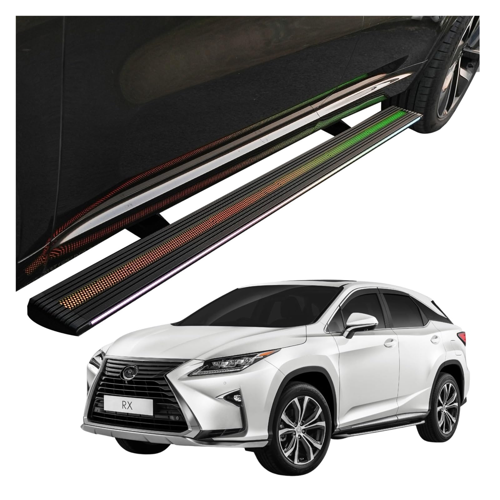 MOMOBP Automatisch einziehbare Trittbretter, kompatibel mit Lexus RX300/330 1998–2009 | App-gesteuerte LED-Leuchten, Tragkraft 272 kg | Wasserdicht for den Einsatz im Gelände und bei Nacht, Montage oh MOMOBP Automatisch einziehbare Trittbretter, kompatibel mit Lexus RX300/330 1998–2009 | App-gesteuerte LED-Leuchten, Tragkraft 272 kg | Wasserdicht for den Einsatz im Gelände und bei Nacht, Montage oh von MOMOBP