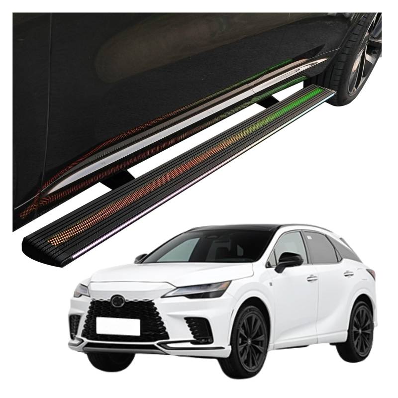 MOMOBP Automatisch einziehbare Trittbretter, kompatibel mit Lexus RX350h/350 2022–2025 | App-gesteuerte LED-Leuchten, Tragkraft 271 kg | Wasserdicht for den Einsatz im Gelände/bei Nacht, Montage ohne von MOMOBP