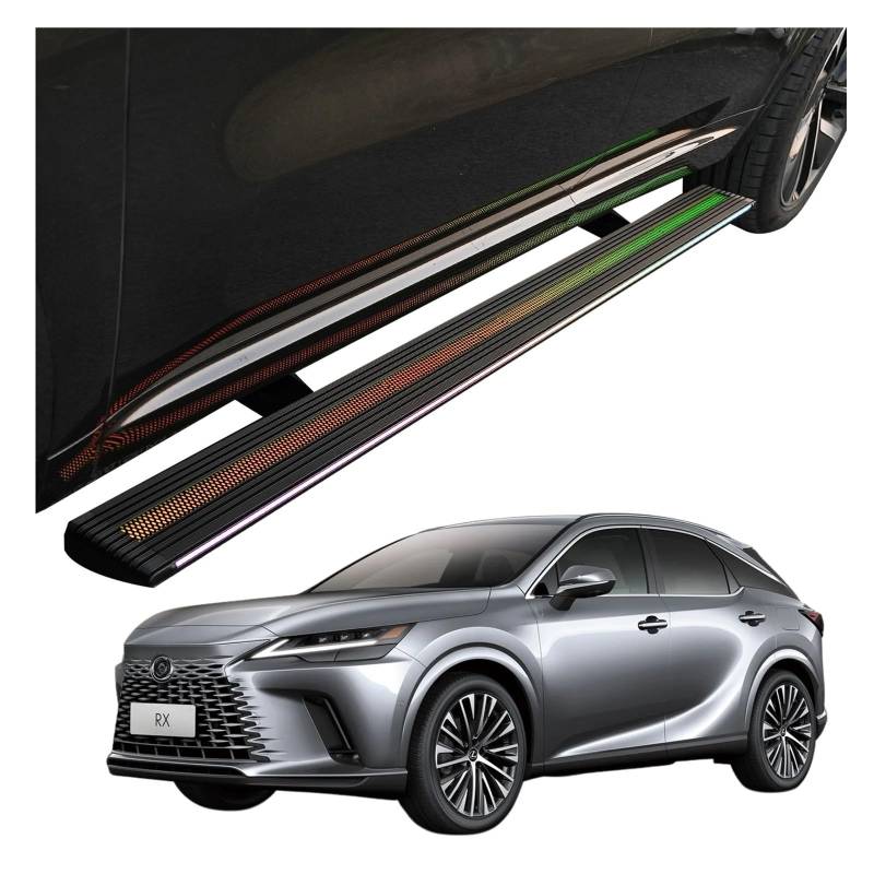 MOMOBP Automatisch einziehbare Trittbretter, kompatibel mit Lexus RX450h+ 2025 | App-gesteuerte LED-Leuchten, Tragkraft 271 kg | Wasserdicht for den Einsatz im Gelände und bei Nacht, Montage ohne Bohr von MOMOBP