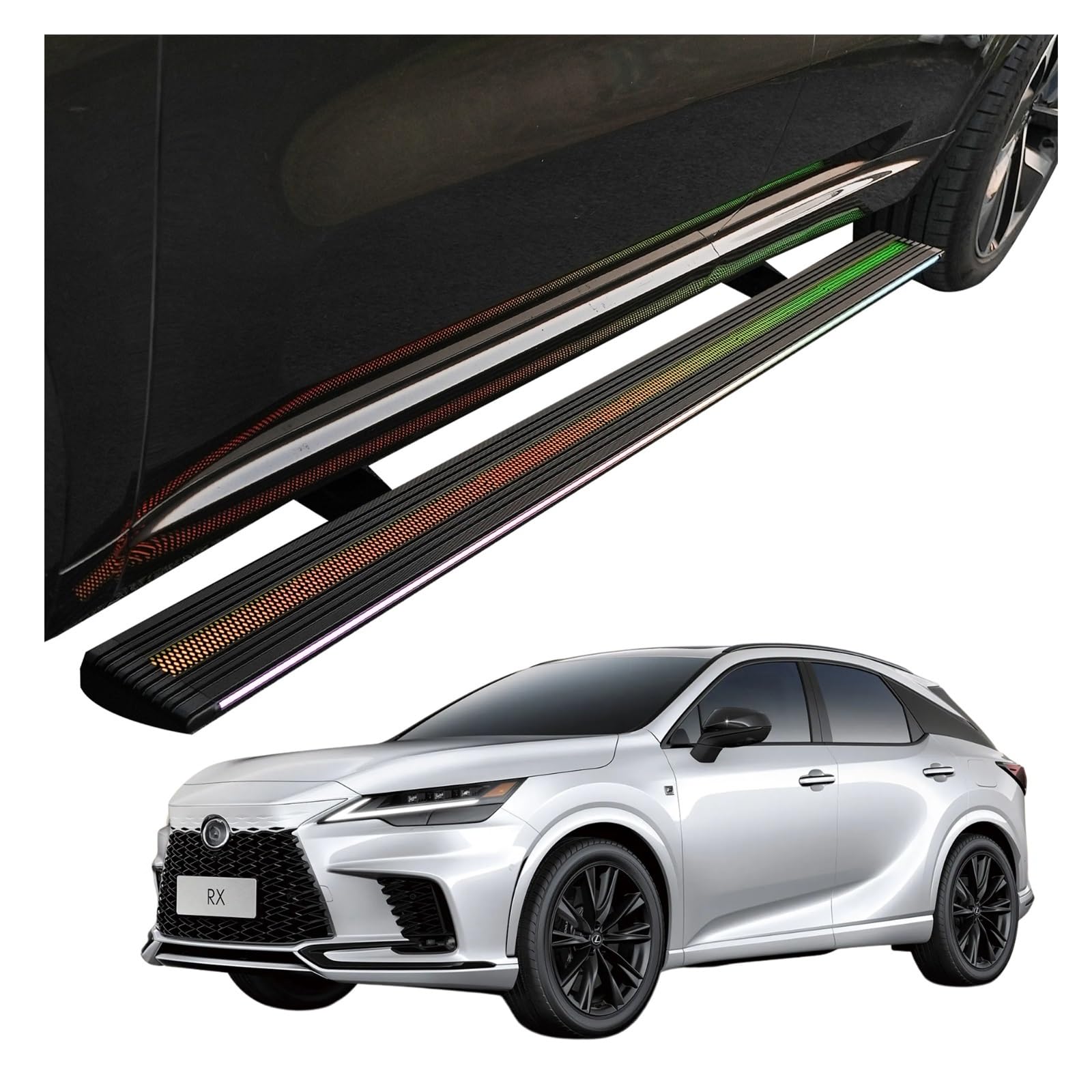MOMOBP Automatisch einziehbare Trittbretter, kompatibel mit Lexus RX500h F Sport Performance 2023–2025 | App-gesteuerte LED-Leuchten, Tragkraft 271 kg | Wasserdicht for den Einsatz im Gelände/bei Nach MOMOBP Automatisch einziehbare Trittbretter, kompatibel mit Lexus RX500h F Sport Performance 2023–2025 | App-gesteuerte LED-Leuchten, Tragkraft 271 kg | Wasserdicht for den Einsatz im Gelände/bei Nach von MOMOBP