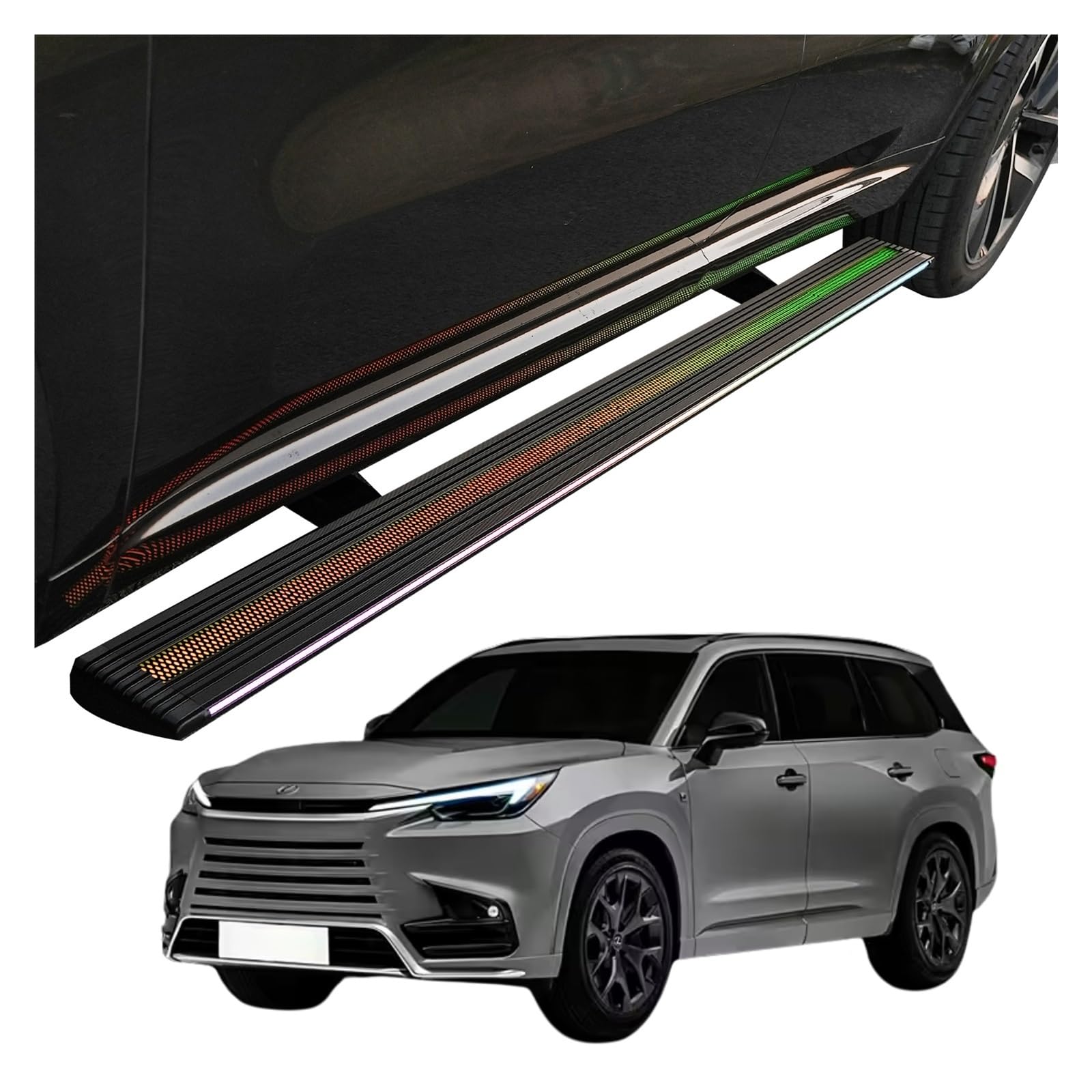 MOMOBP Automatisch einziehbare Trittbretter, kompatibel mit Lexus RZ450e/300e 2022–2025 | App-gesteuerte LED-Leuchten, Tragkraft 271 kg | Wasserdicht for den Einsatz im Gelände/bei Nacht, Montage ohne MOMOBP Automatisch einziehbare Trittbretter, kompatibel mit Lexus RZ450e/300e 2022–2025 | App-gesteuerte LED-Leuchten, Tragkraft 271 kg | Wasserdicht for den Einsatz im Gelände/bei Nacht, Montage ohne von MOMOBP