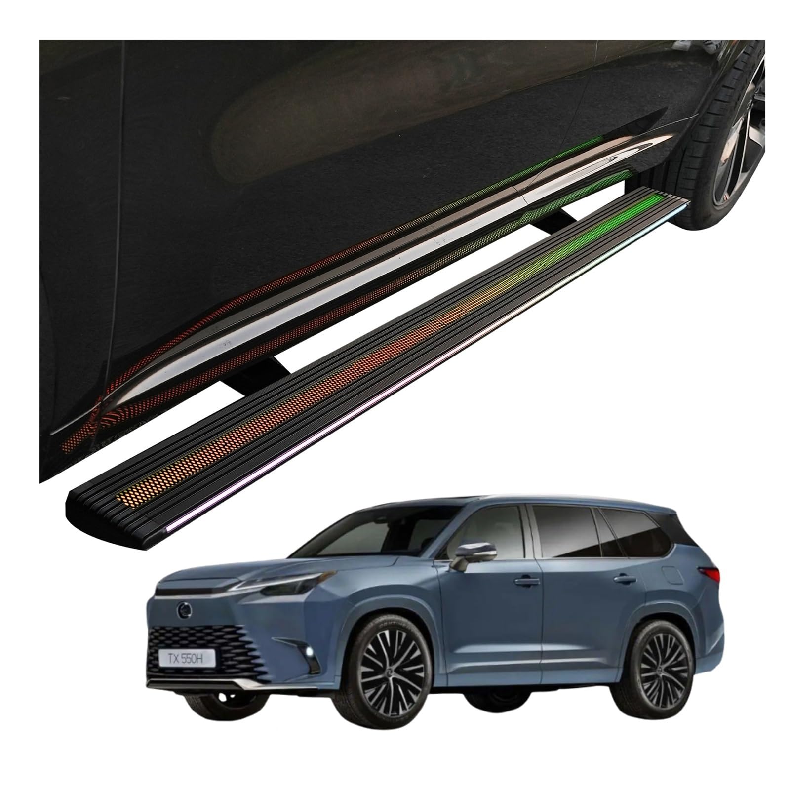 MOMOBP Automatisch einziehbare Trittbretter, kompatibel mit Lexus TX350 2023–2025 | App-gesteuerte LED-Leuchten, Tragkraft 271 kg | Wasserdicht for den Einsatz im Gelände/bei Nacht, Montage ohne Bohre MOMOBP Automatisch einziehbare Trittbretter, kompatibel mit Lexus TX350 2023–2025 | App-gesteuerte LED-Leuchten, Tragkraft 271 kg | Wasserdicht for den Einsatz im Gelände/bei Nacht, Montage ohne Bohre von MOMOBP