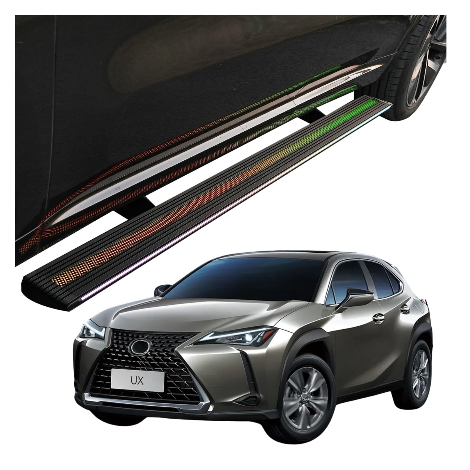 MOMOBP Automatisch einziehbare Trittbretter, kompatibel mit Lexus UX300h/300e 2023–2025 | App-gesteuerte LED-Leuchten, Tragkraft 271 kg | Wasserdicht for den Einsatz im Gelände und bei Nacht, Montage MOMOBP Automatisch einziehbare Trittbretter, kompatibel mit Lexus UX300h/300e 2023–2025 | App-gesteuerte LED-Leuchten, Tragkraft 271 kg | Wasserdicht for den Einsatz im Gelände und bei Nacht, Montage von MOMOBP