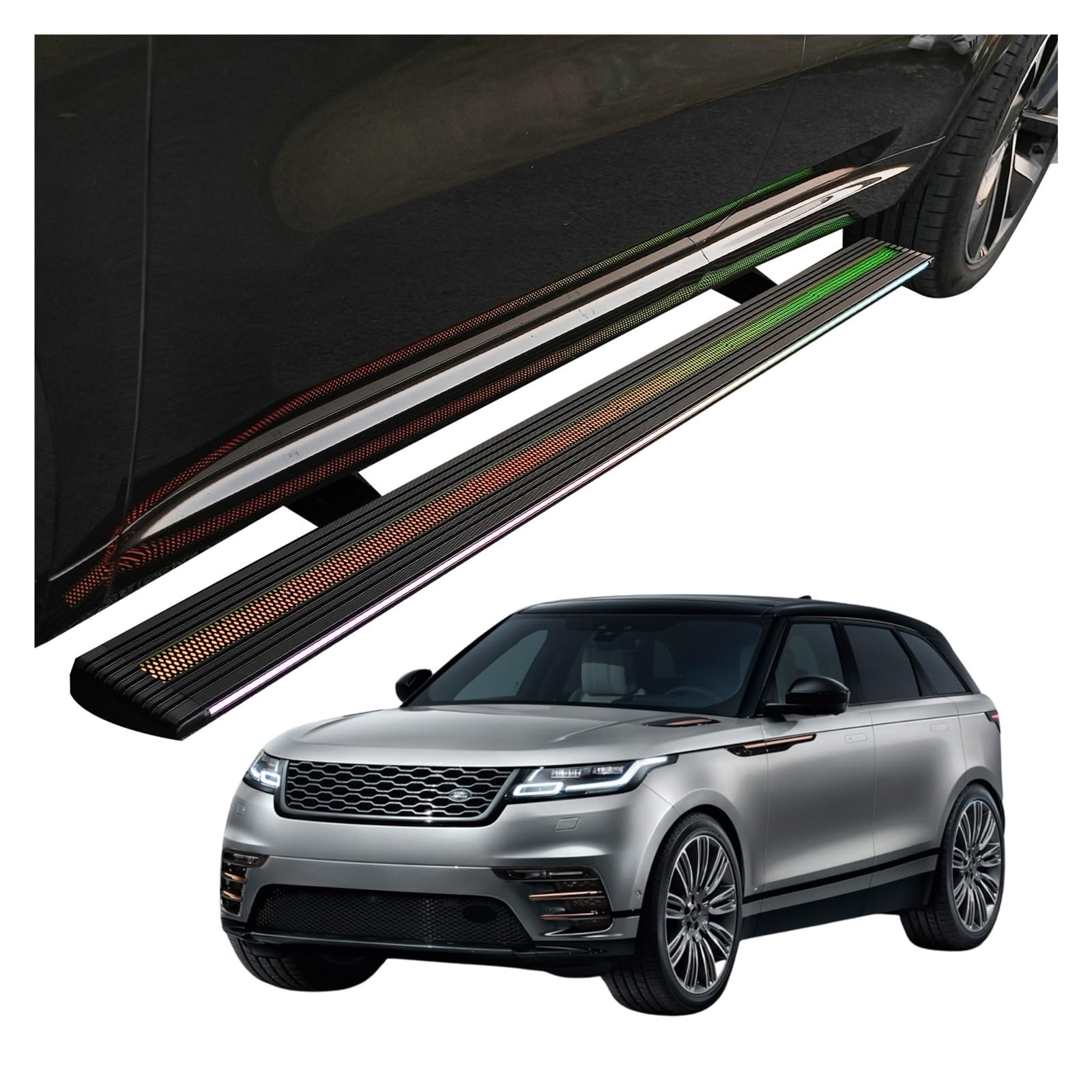 MOMOBP Automatisch einziehbare Trittbretter, kompatibel mit Range Rover Velar 2017–2025 | App-gesteuerte LED-Leuchten, Tragkraft 271 kg | Wasserdicht for den Einsatz im Gelände und bei Nacht, Montage MOMOBP Automatisch einziehbare Trittbretter, kompatibel mit Range Rover Velar 2017–2025 | App-gesteuerte LED-Leuchten, Tragkraft 271 kg | Wasserdicht for den Einsatz im Gelände und bei Nacht, Montage von MOMOBP